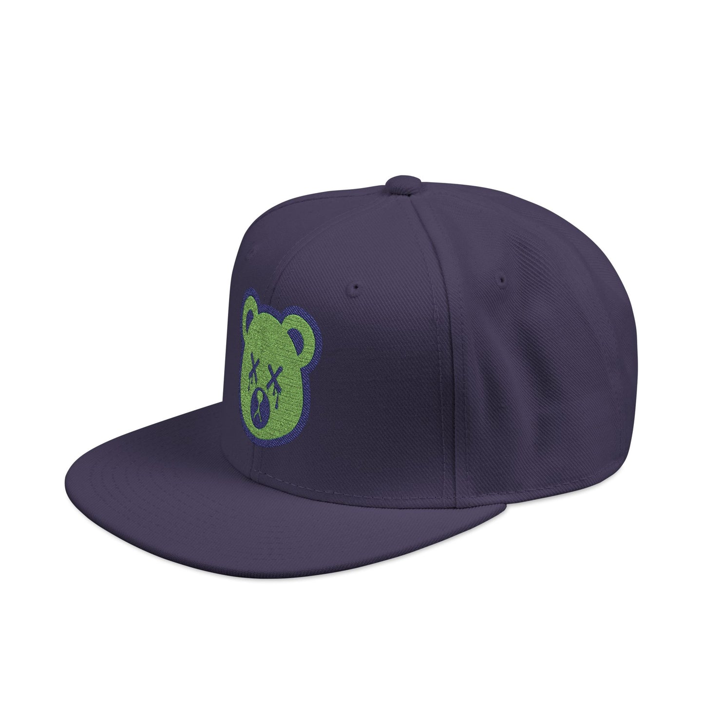 "Wicked Way" Deady Bear Head Green & Blue Snapback