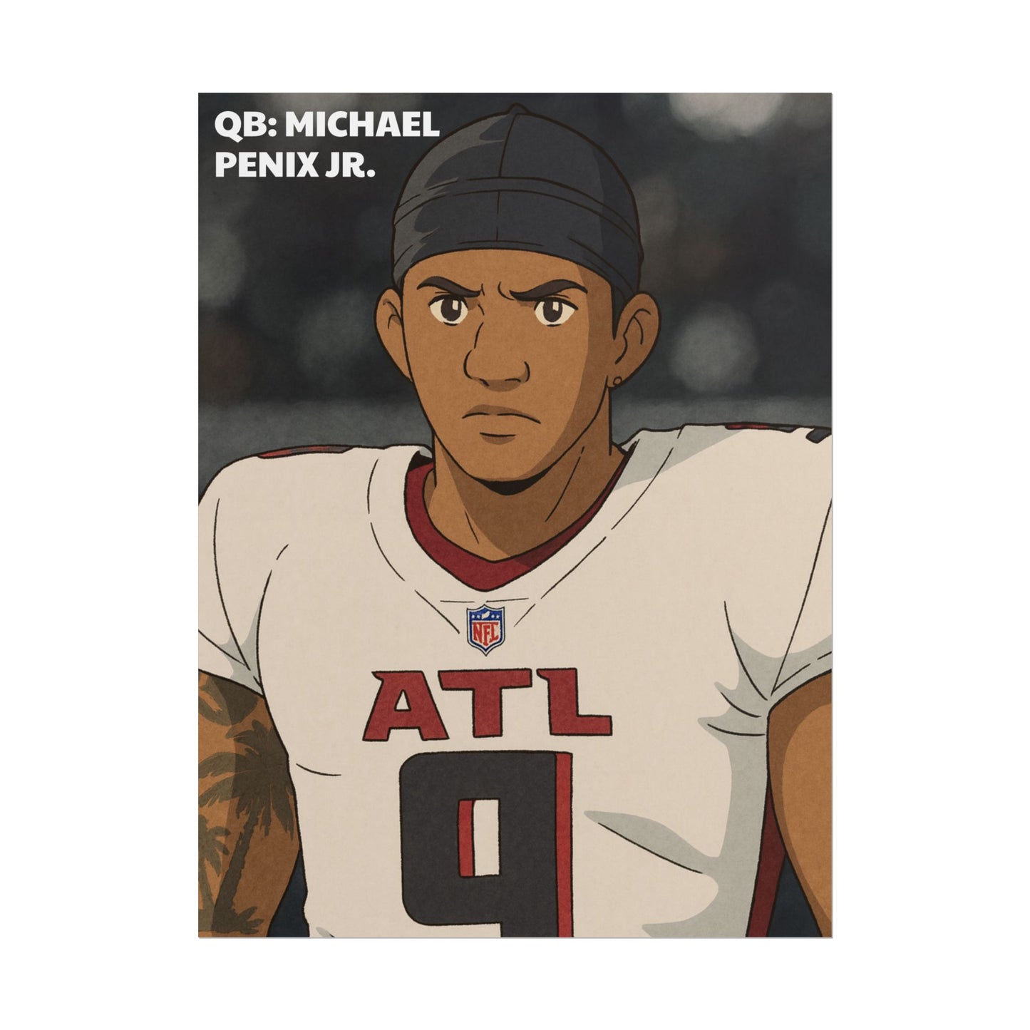 Loco Fits Anime Football 'QB: Michael Penix Jr' Poster