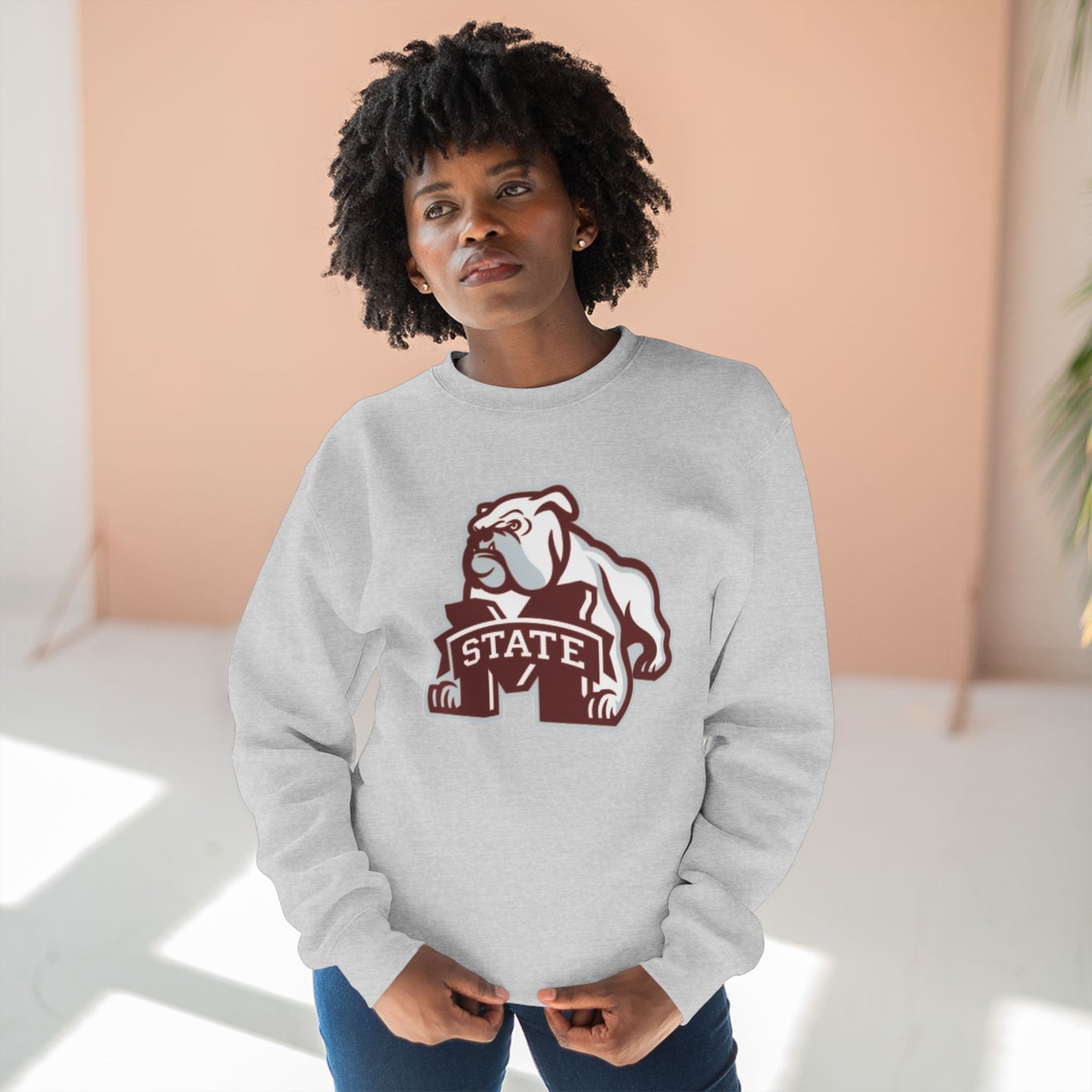 'Mississippi State Bulldog Bully' Cotton Crewneck Sweatshirt