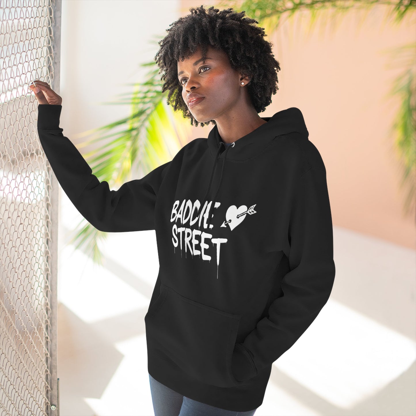 "Baddie Street" Arrow Heart V4 Front V3 Back Logo Fleece Hoodie