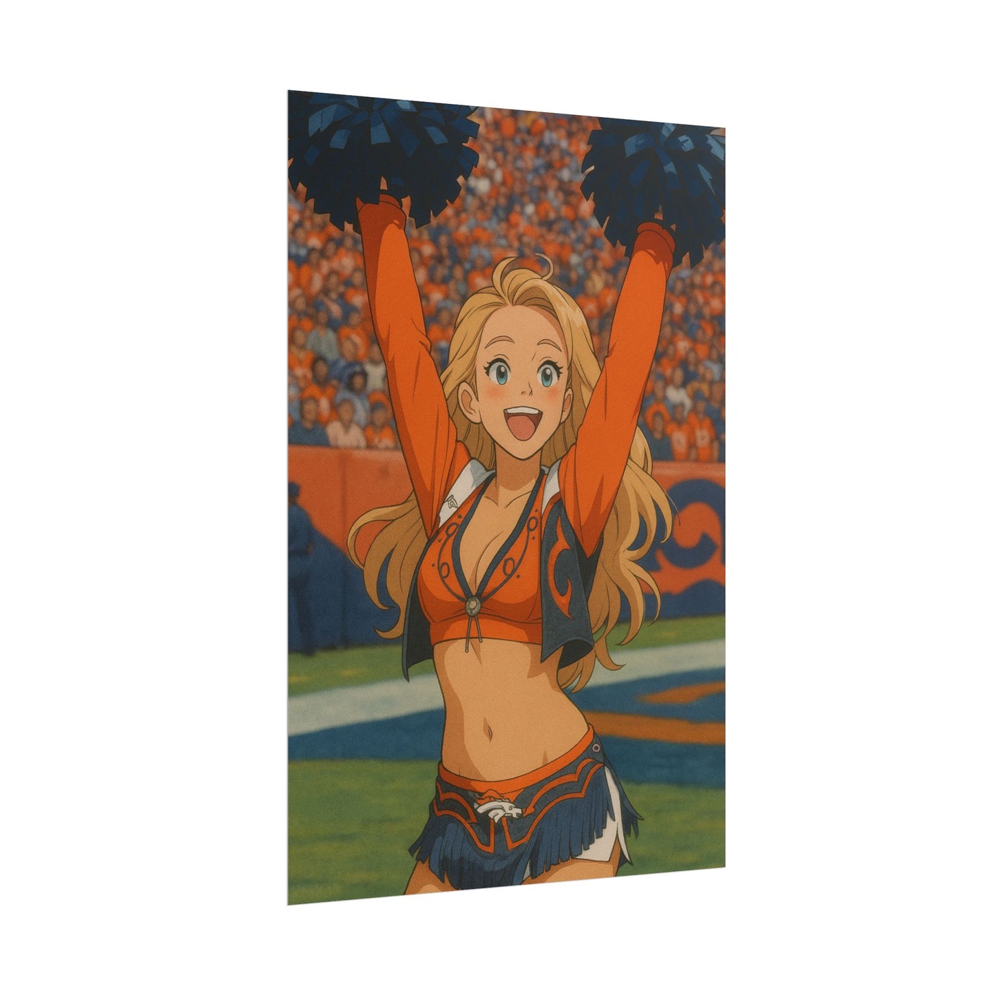Loco Fits Anime Girls 'Broncos Cheerleader On-Field 1' Poster