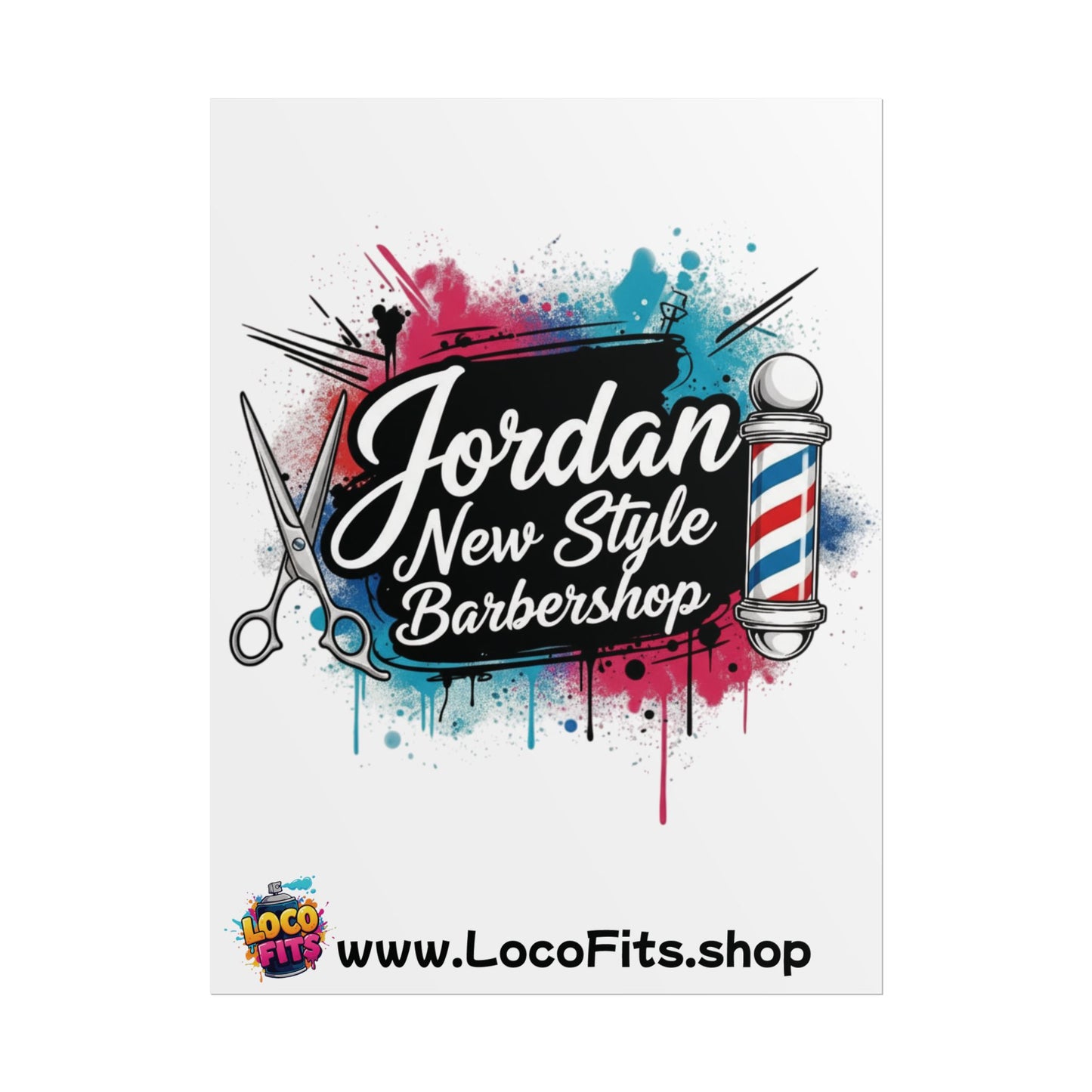 Jordan New Style Barbershop Alternative Logo V2 Poster