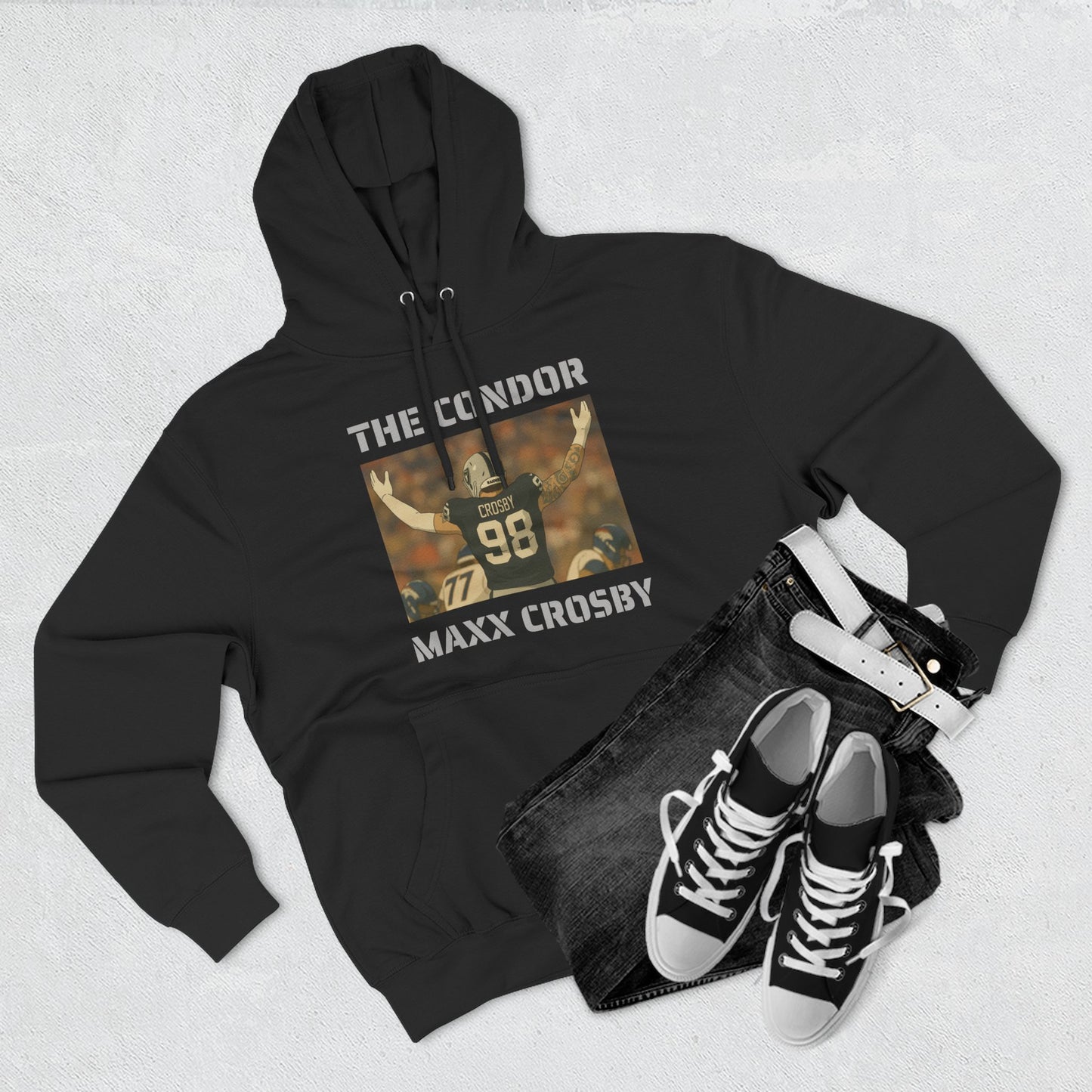 Anime Football 'The Condor Maxx Crosby' Three-Panel Fleece Hoodie