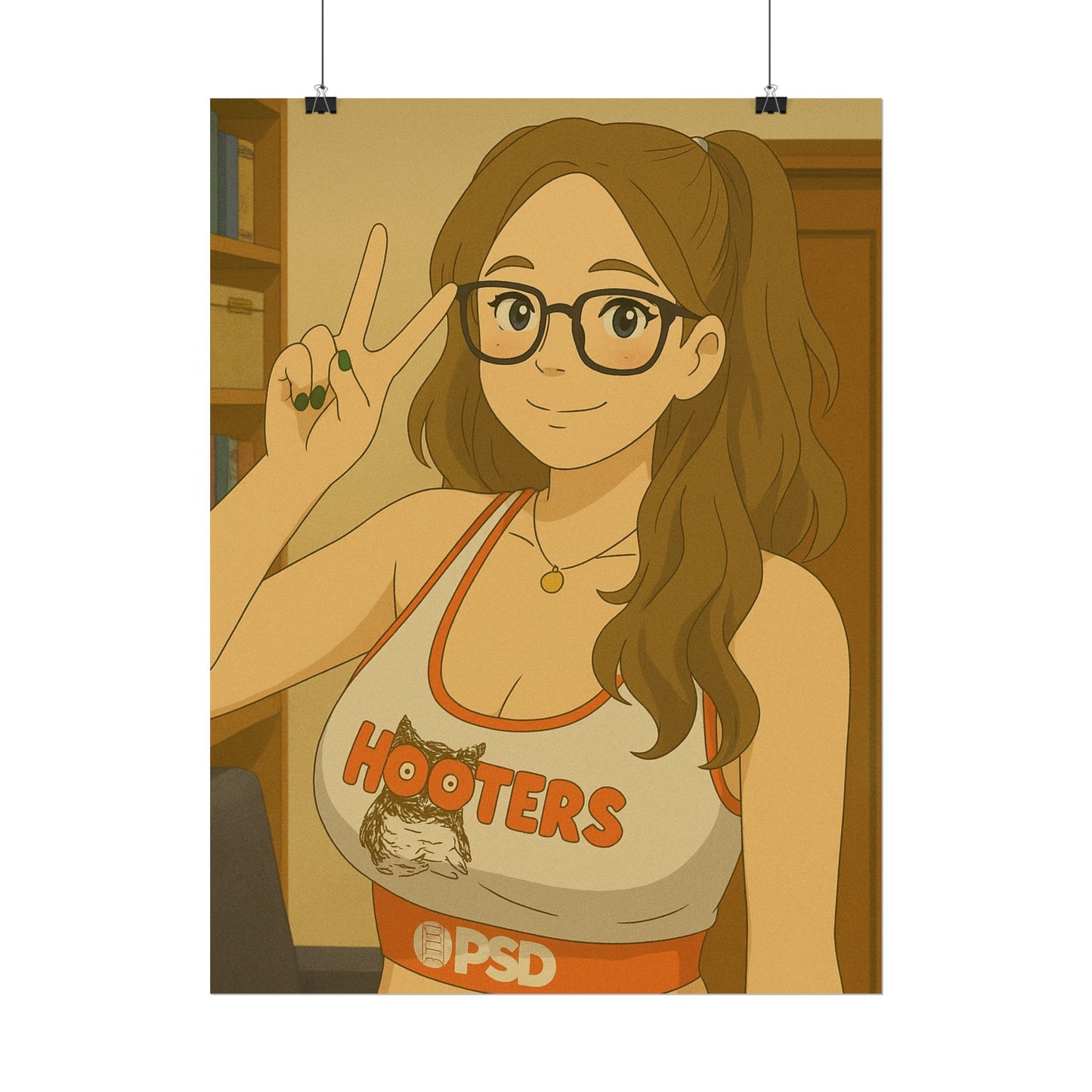 Loco Fits Anime Girls 'Nerdy Hooters Girl' Poster