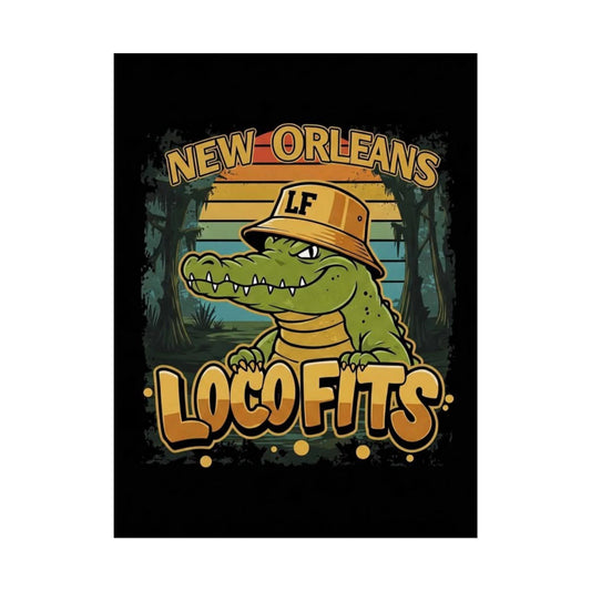 New Orleans Loco Fits Gator Wall Art Poster - Loco Fits Design