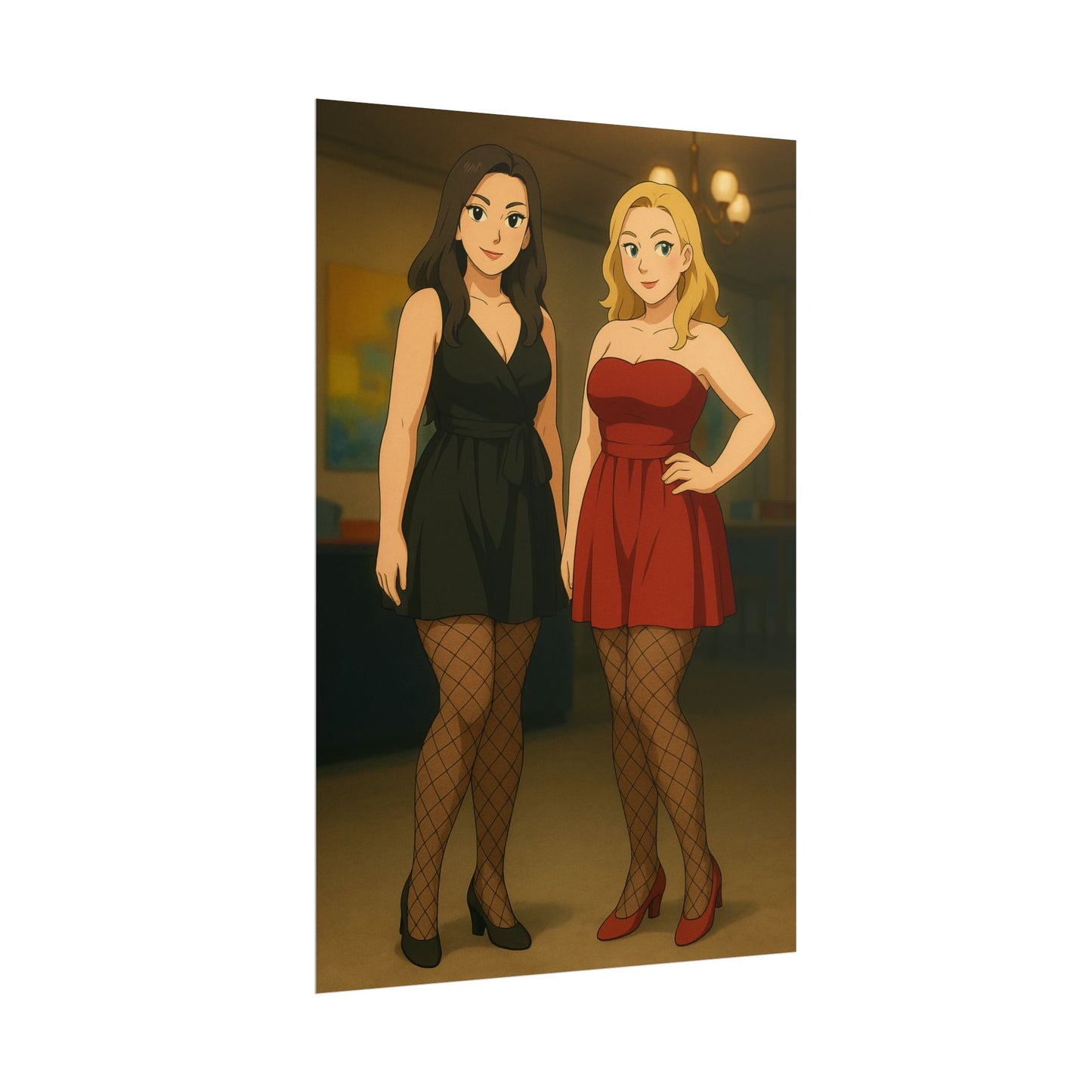 Loco Fits Anime Girls 'Two Ladies in Cocktail Dresses' Poster