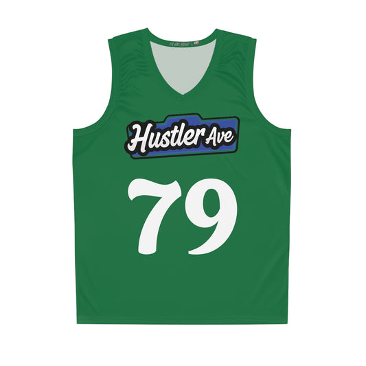 Green, White & Blue "Hustler Ave" #79 Alt. Basketball Jersey