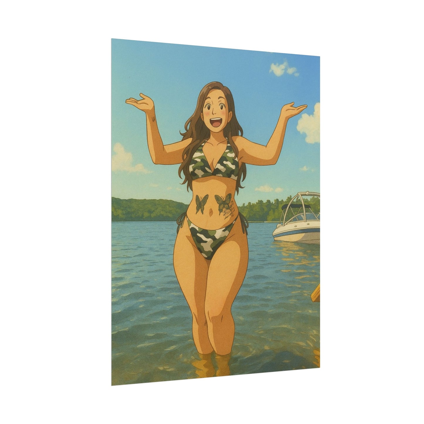 Loco Fits Anime Girls 'Fun at the Lake' Poster