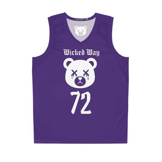 Purple "Wicked Way" #72 Dead Bear Head Alt. Basketball Jersey