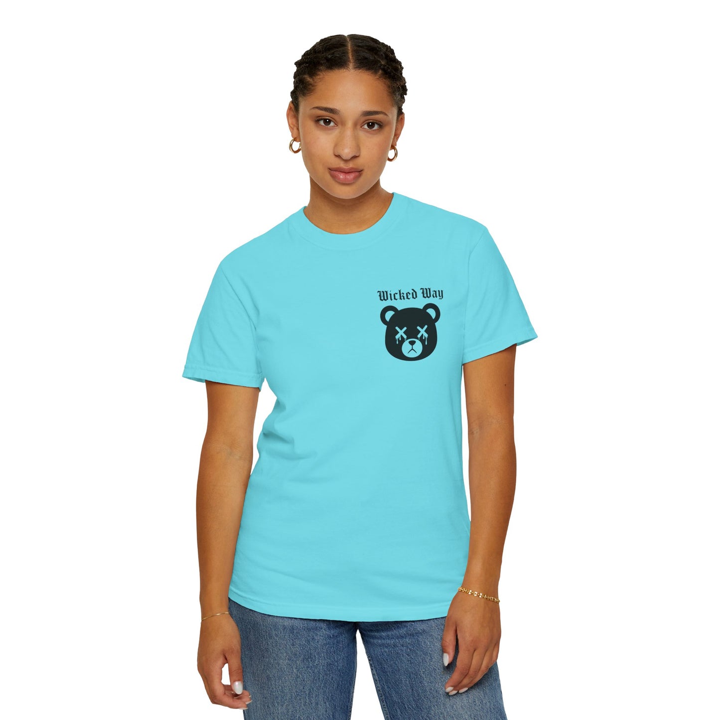 "Wicked Way" Dead Bear Head Pocket Logo Graphic T-Shirt (Multi Color Options)