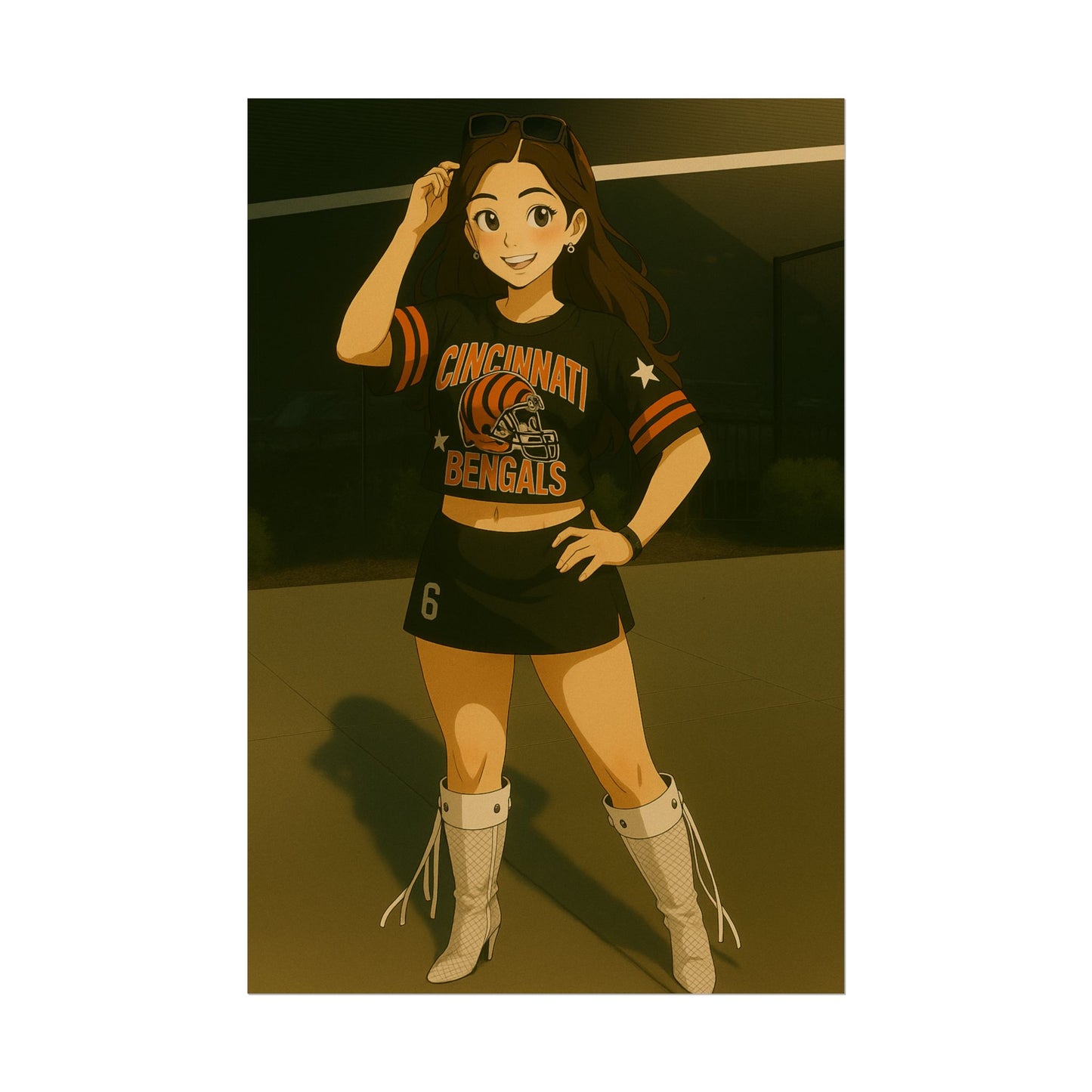 Loco Fits Anime Girls 'Bengals Girl 1' Poster