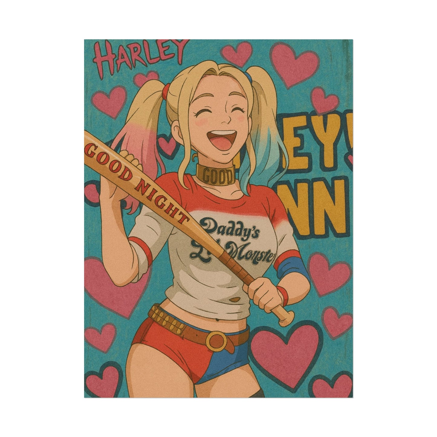 Loco Fits Anime Girls 'Happy Harley' Poster