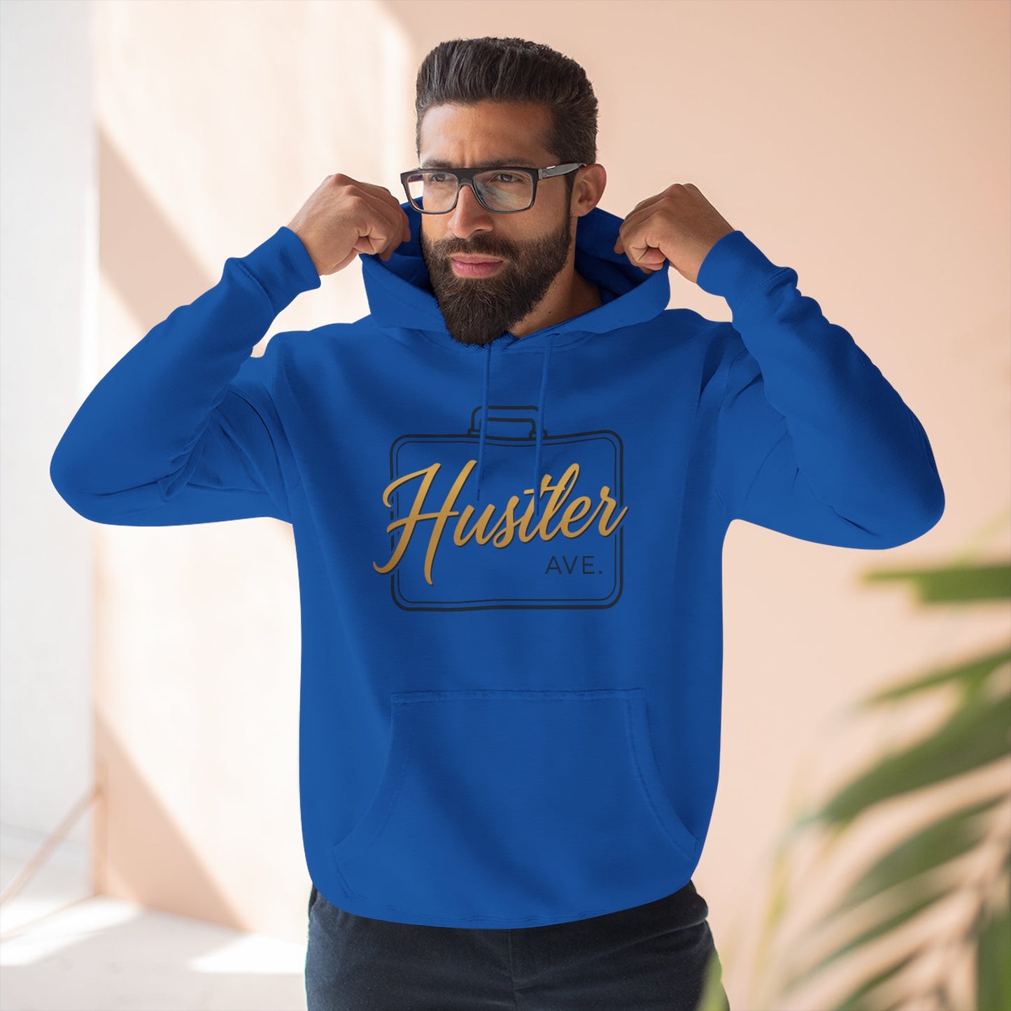 "Hustler Ave" All Business Gold Breifcase Hoodie
