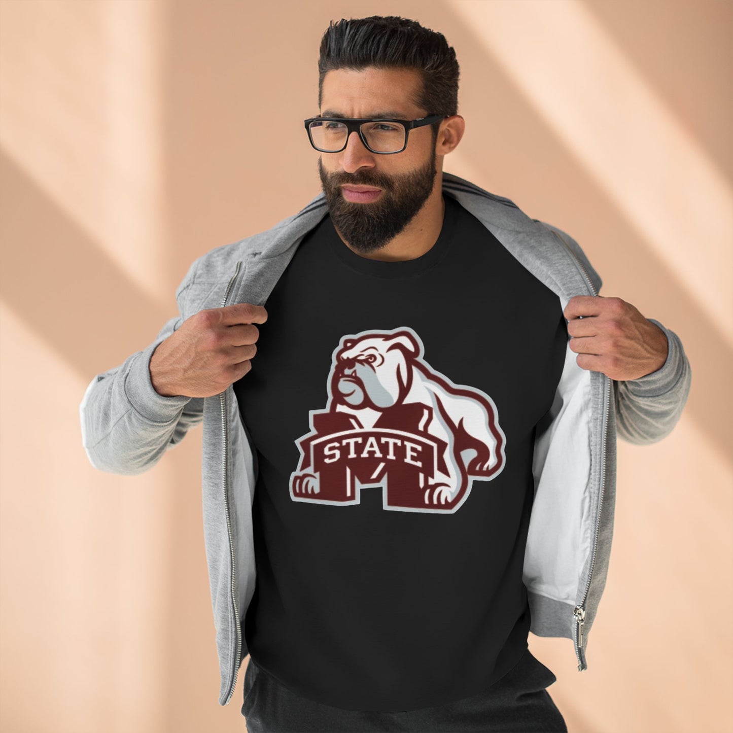 'Mississippi State Bulldog Bully' Cotton Crewneck Sweatshirt