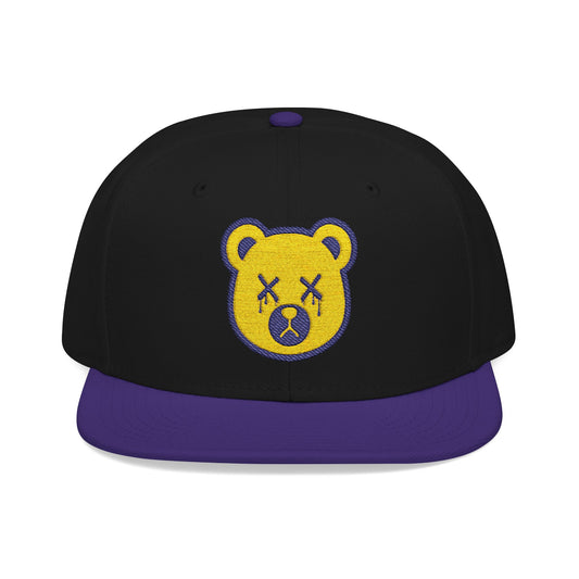 "Wicked Way" Deady Bear Head Yellow & Purple Logo Snapback