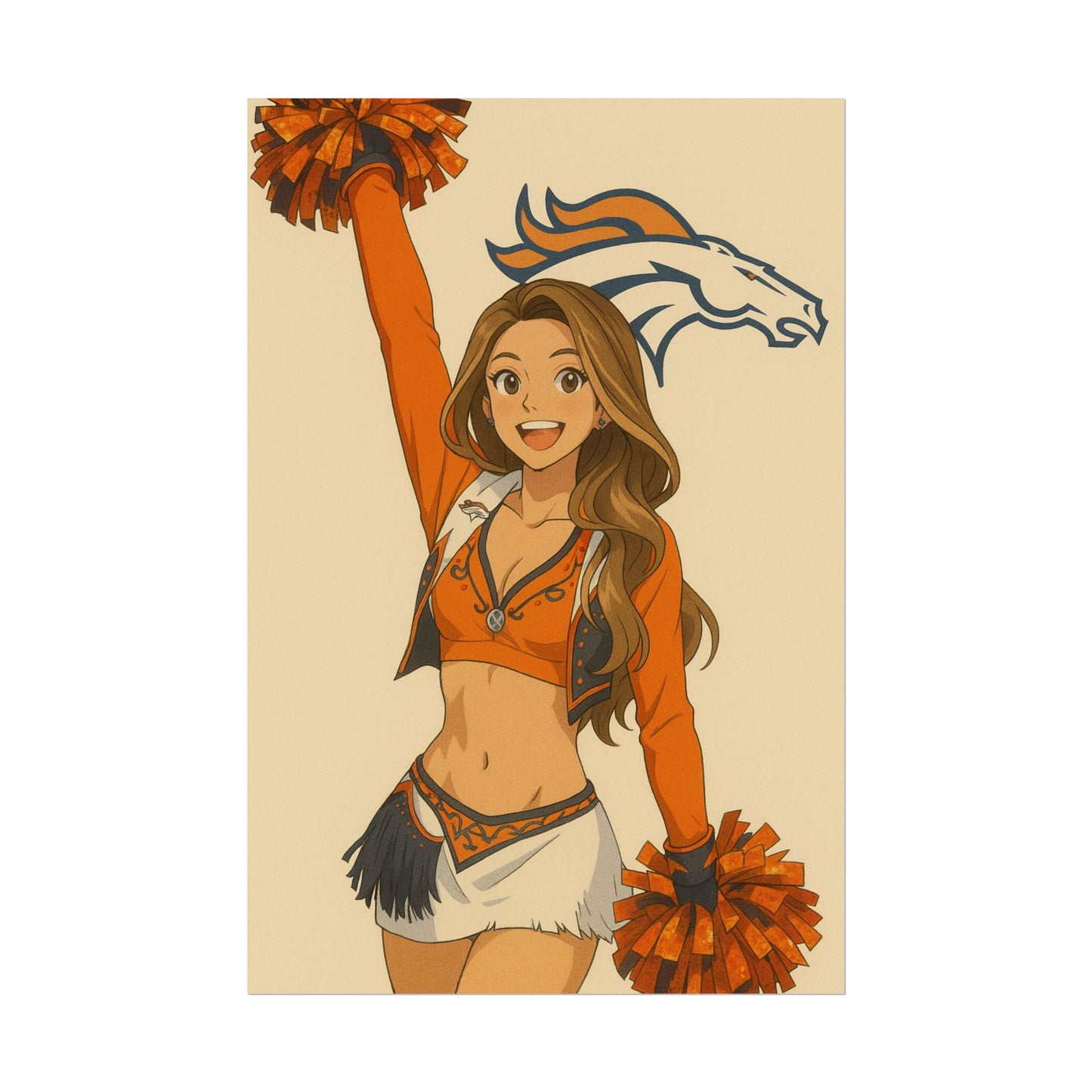 Loco Fits Anime Girls 'Broncos Cheerleader 3' Poster