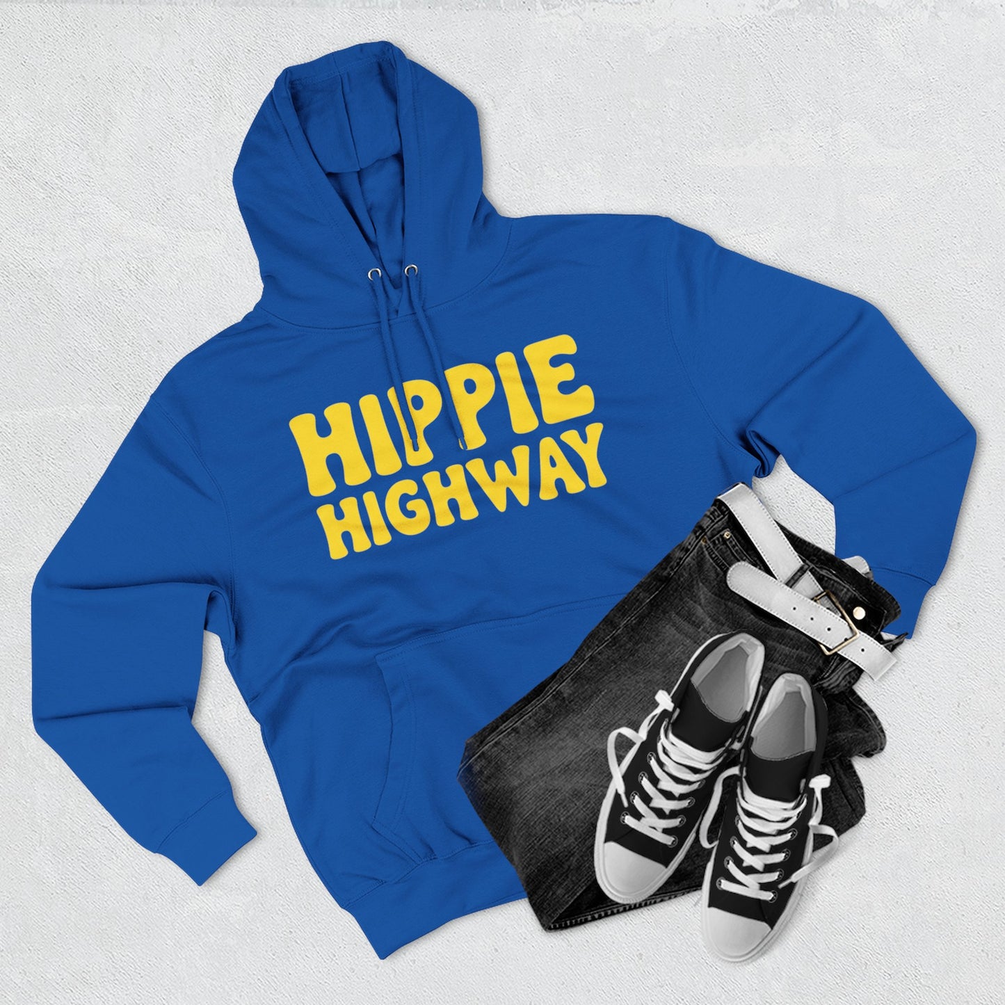 "Hippie Highway" Big Script Fleece Hoodie