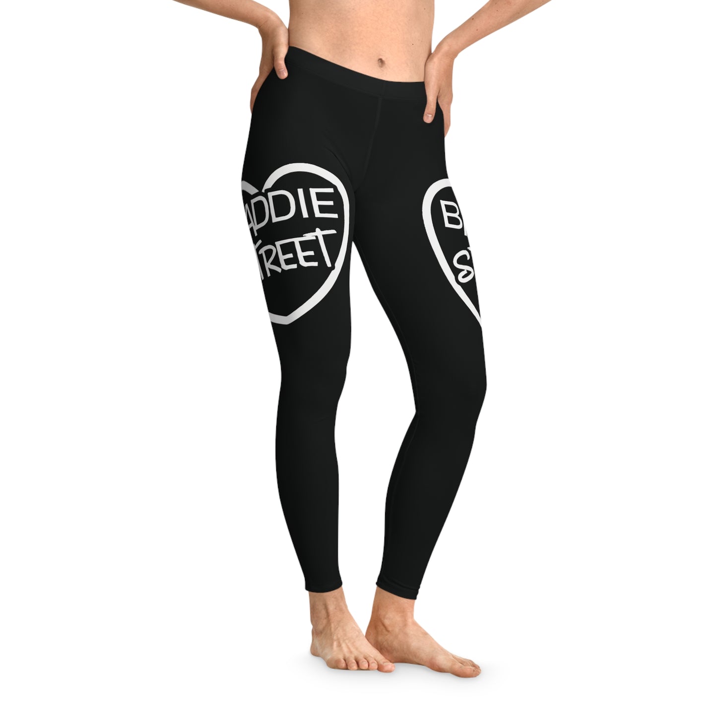 "Baddie Street" Full Heart V1 Stretchy Leggings Active Fitness Wear