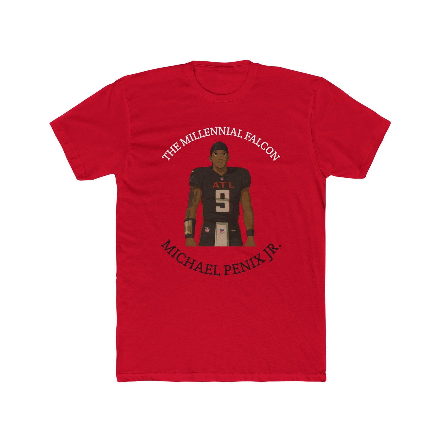 Anime Football 'The Millennial Falcon Michael Penix Jr.' Cotton Crew Tee