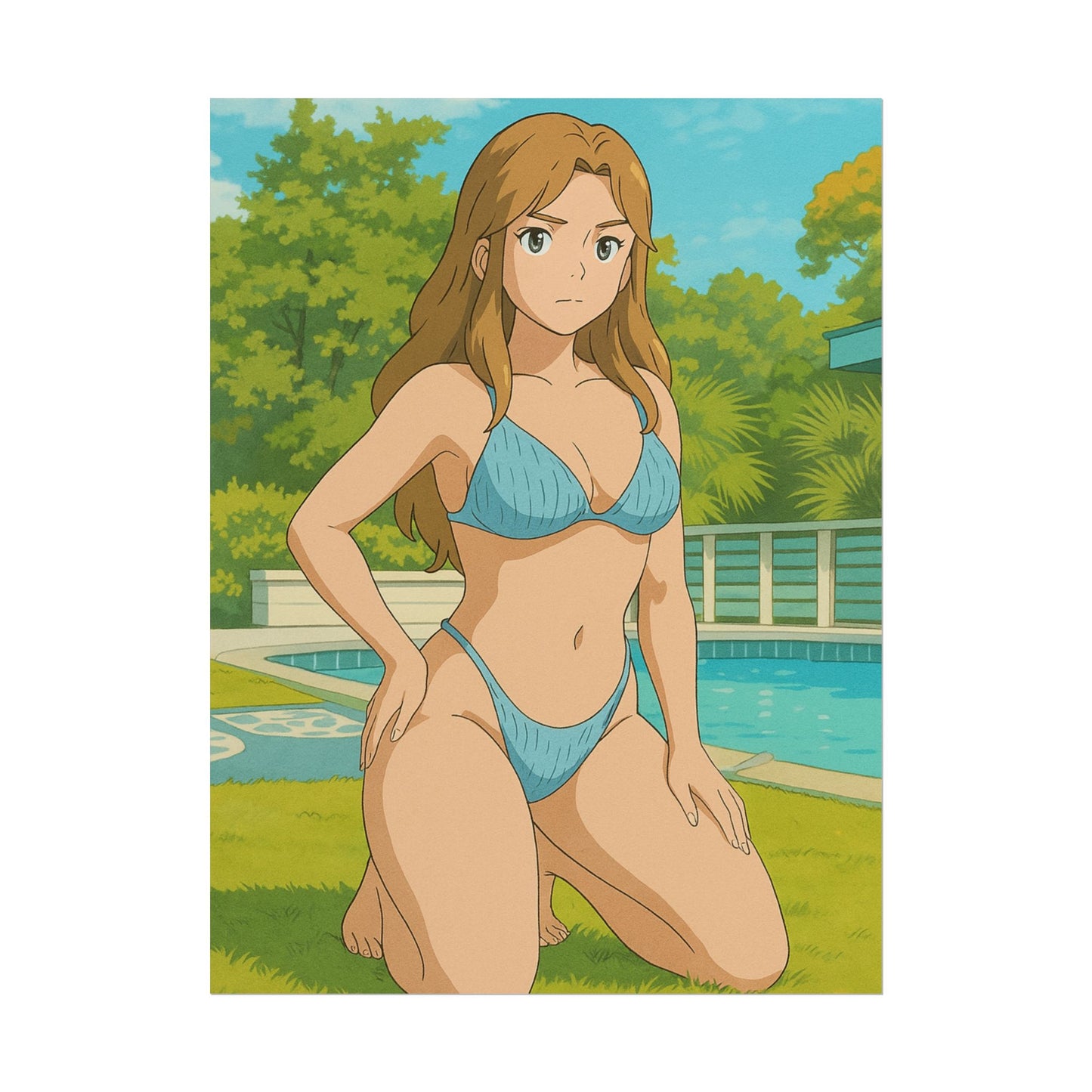 Loco Fits Anime Girls 'Serious Pool Day' Poster