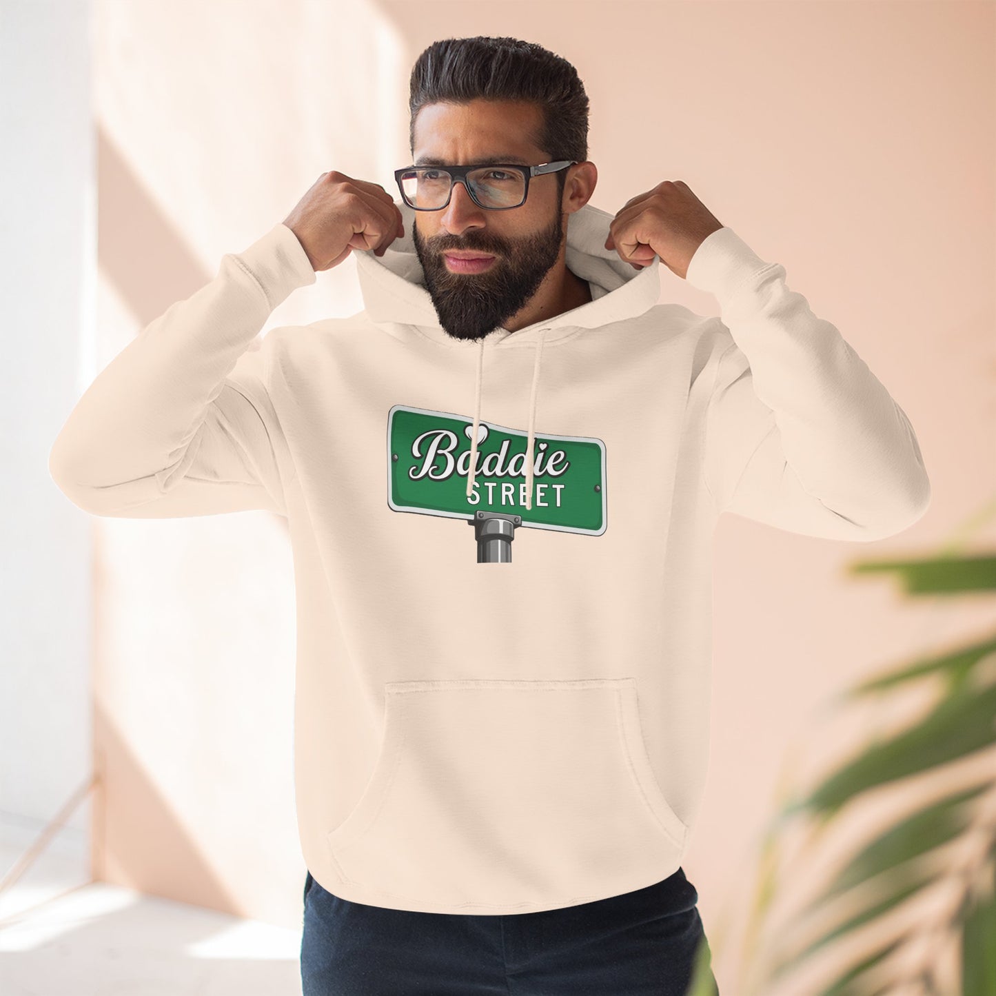 "Baddie Street" Bold Street Sign Fleece Hoodie