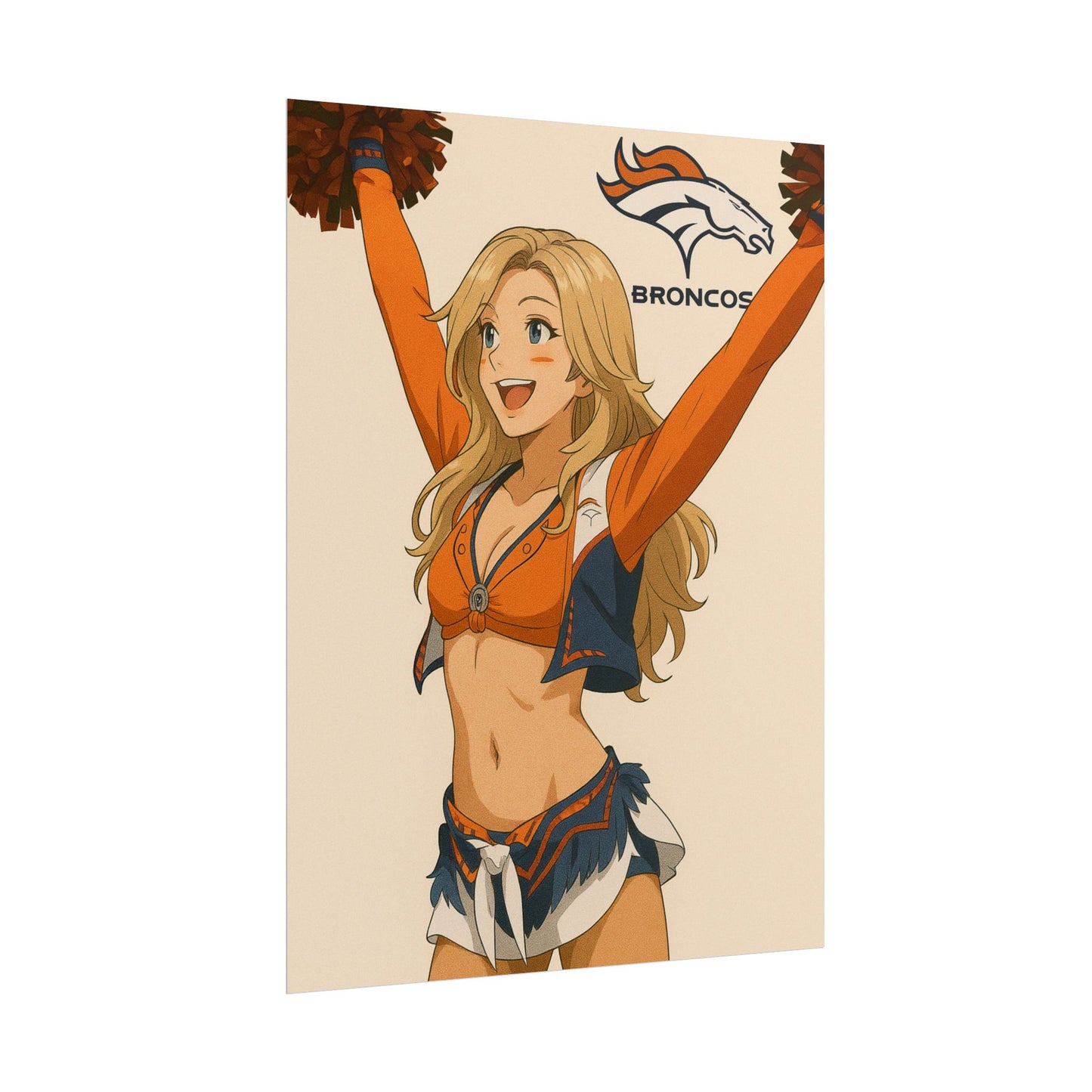 Loco Fits Anime Girls 'Broncos Cheerleader 1' Poster