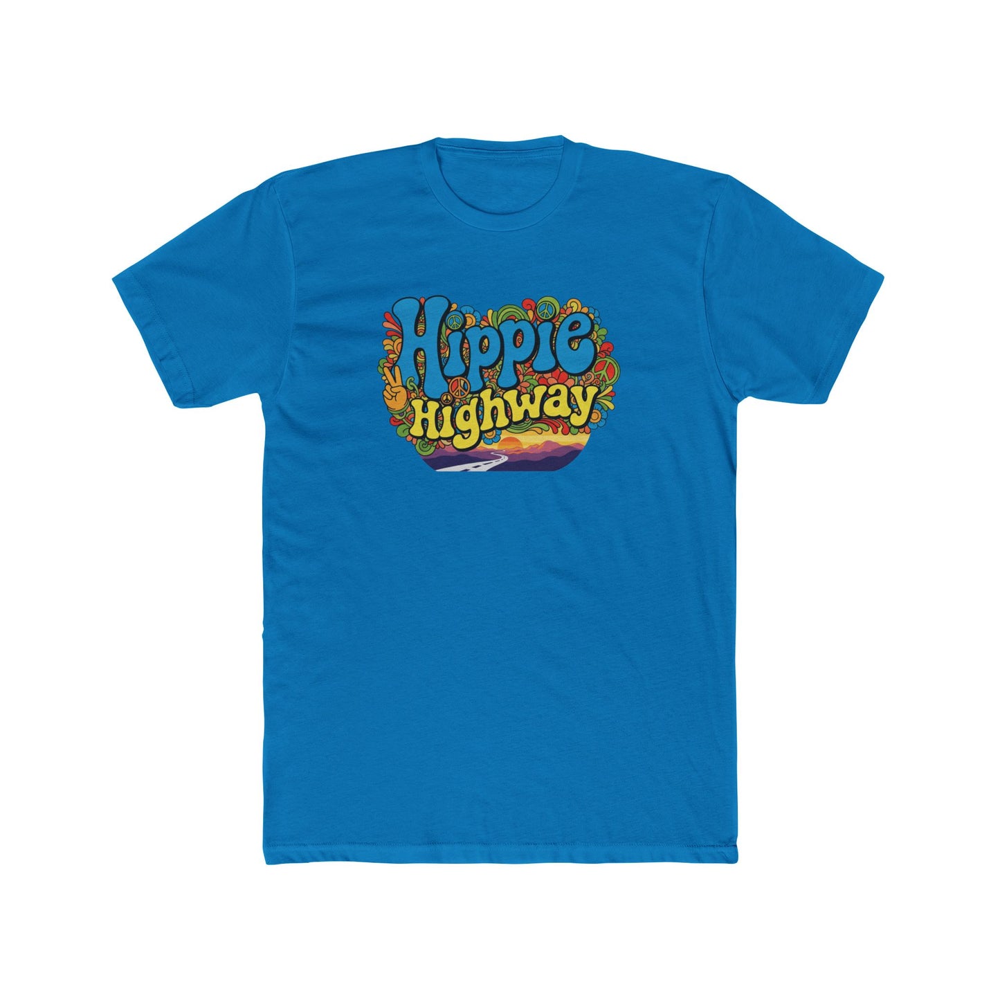 "Hippie Highway" Open Mind Open Road Cotton Crew Tee