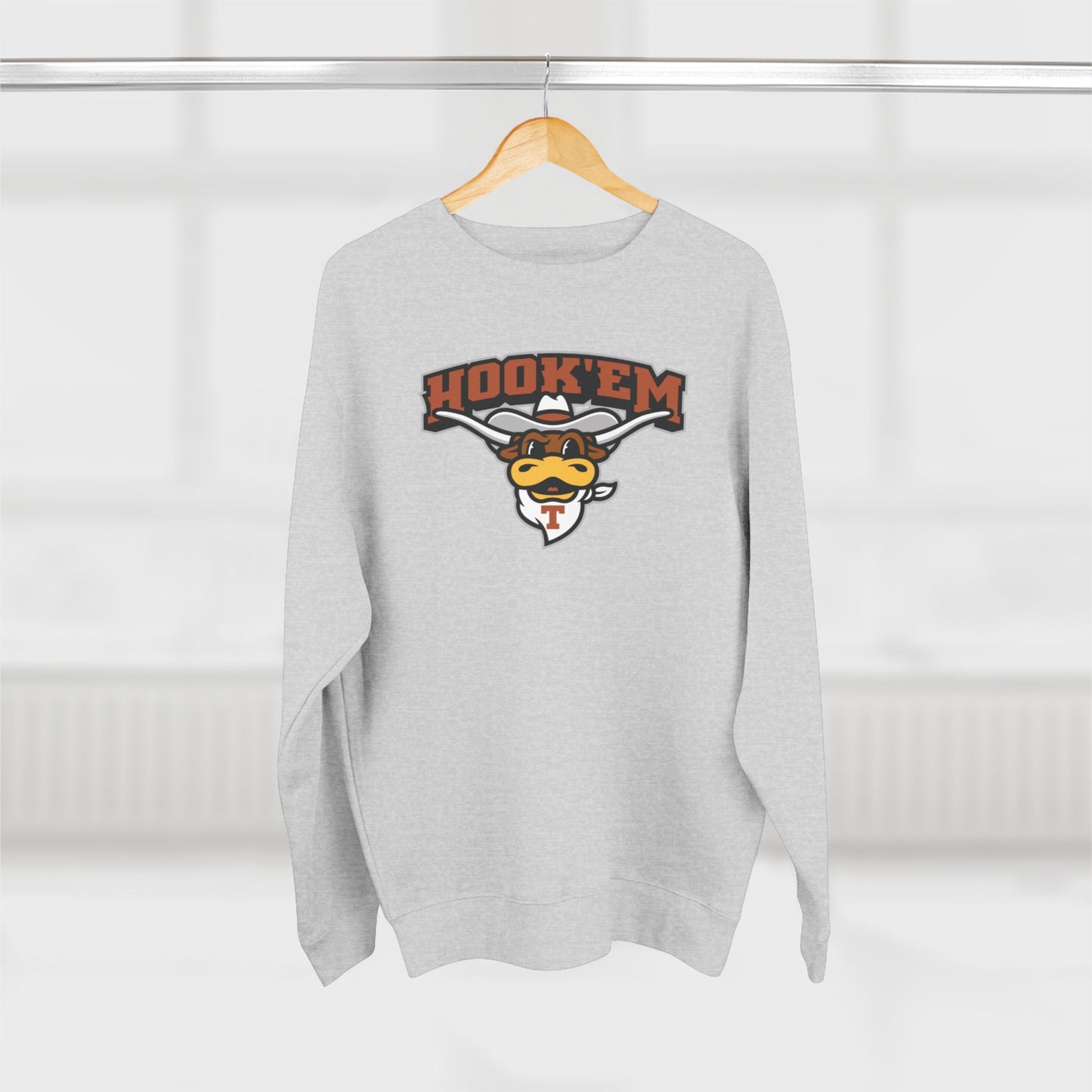 'Texas Hook Em Bevo' Cotton Crewneck Sweatshirt