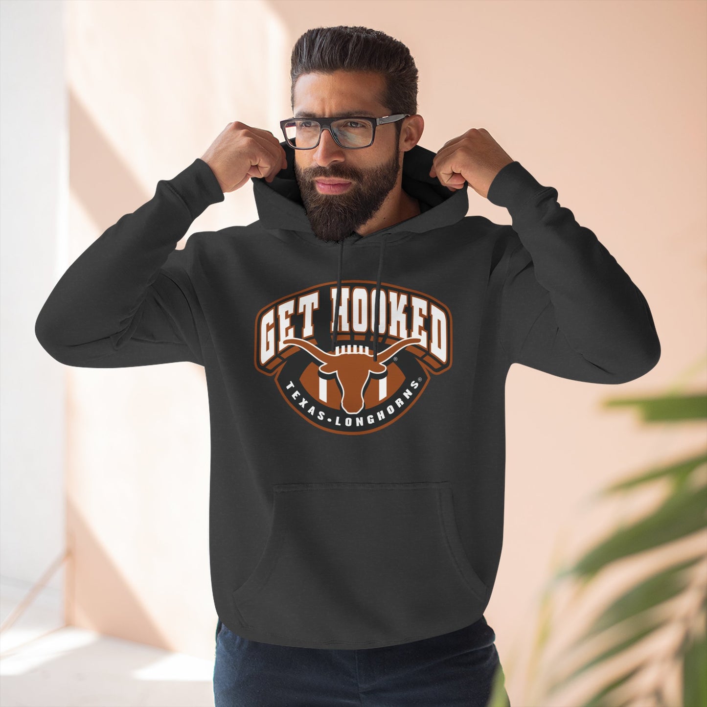 'Texas Longhorn Football, Get Hooked' Three-Panel Fleece Hoodie