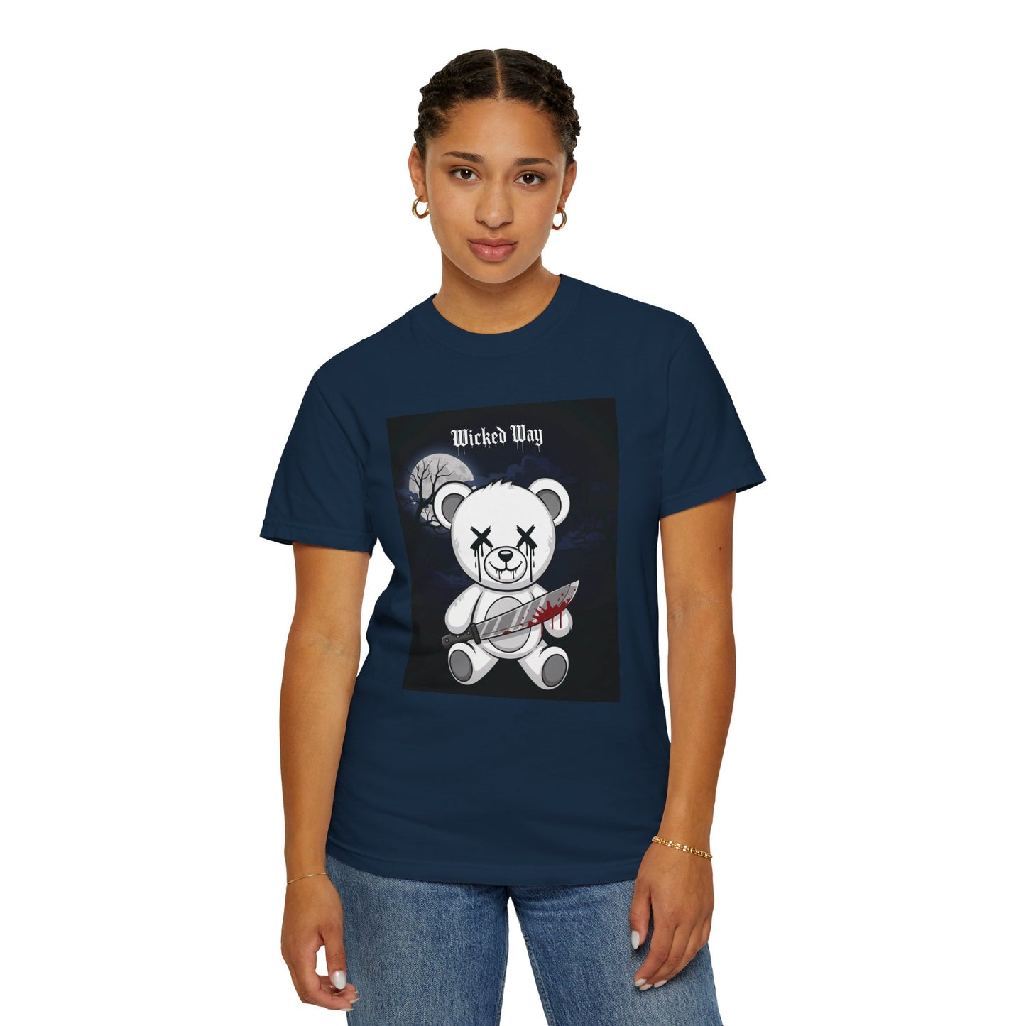 Limited Edition "Wicked Way" Machete 'Midnight' Block Teddy Graphic T-Shirt