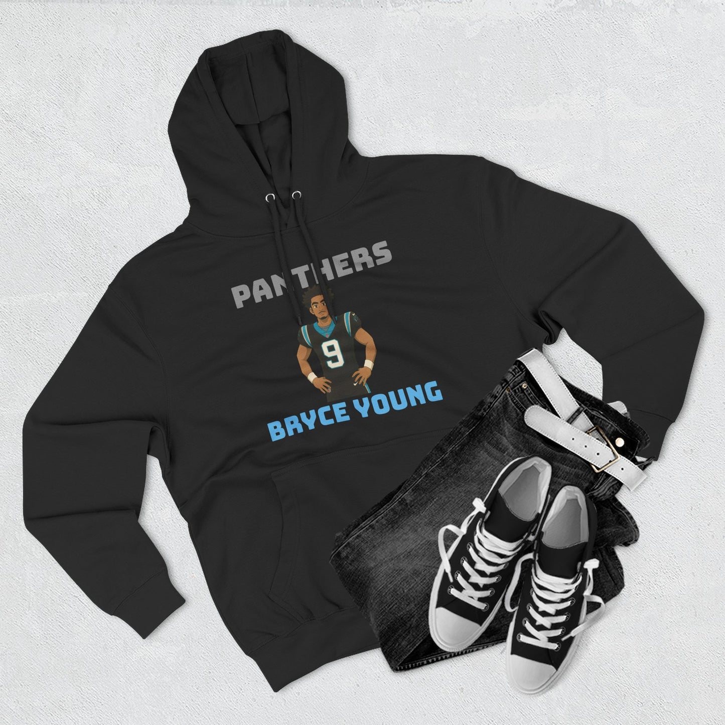 Anime Football 'Panthers Bryce Young' Three-Panel Fleece Hoodie