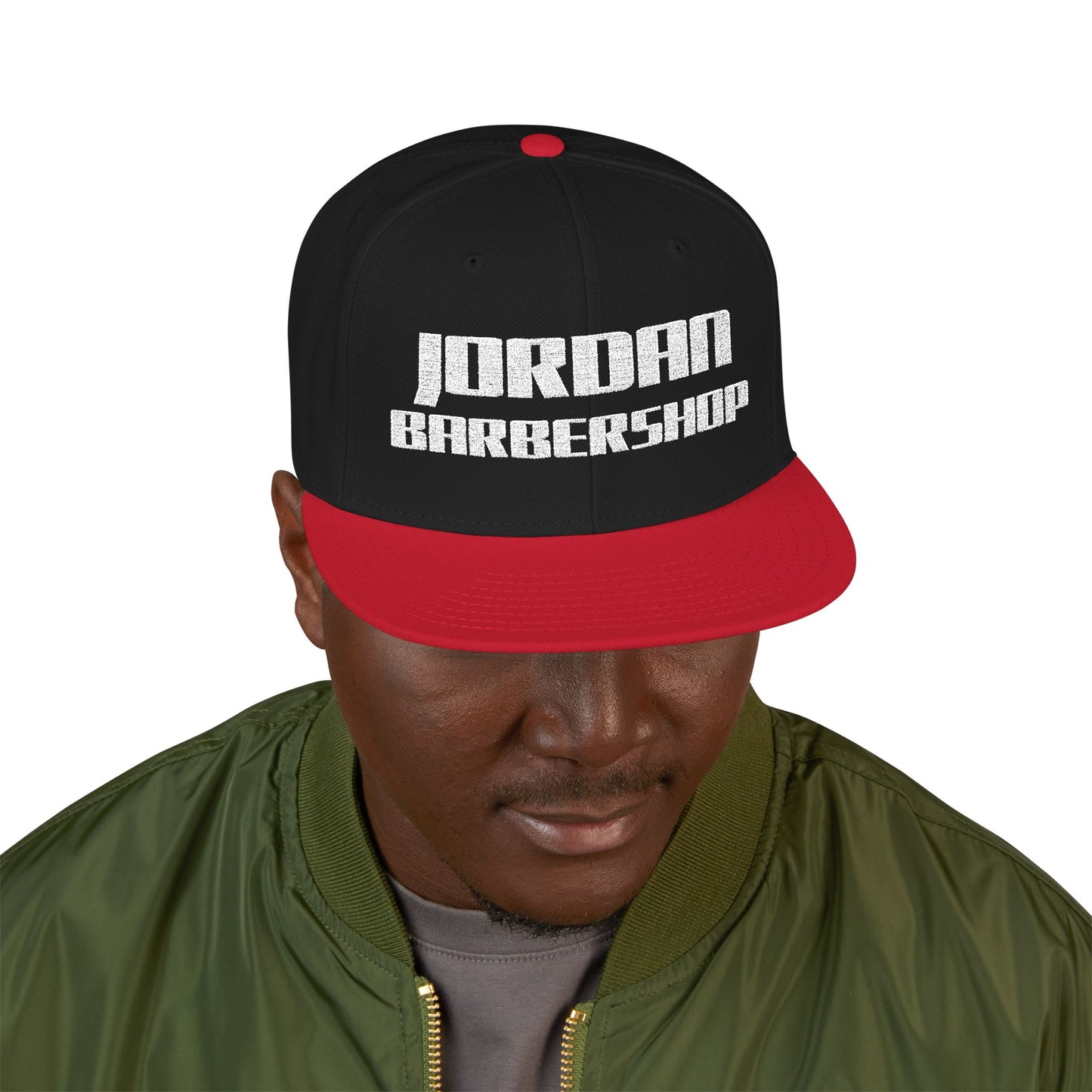 Jordan Barbershop White Text Snapback