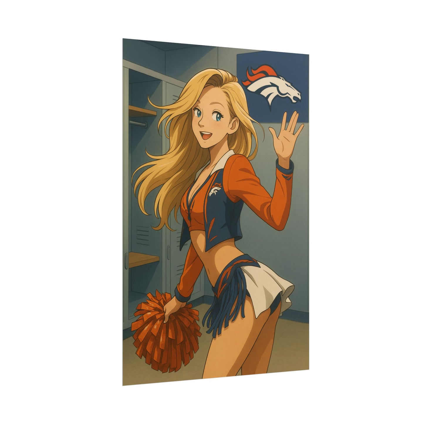 Loco Fits Anime Girls 'Broncos Cheerleader Locker Room 1' Poster