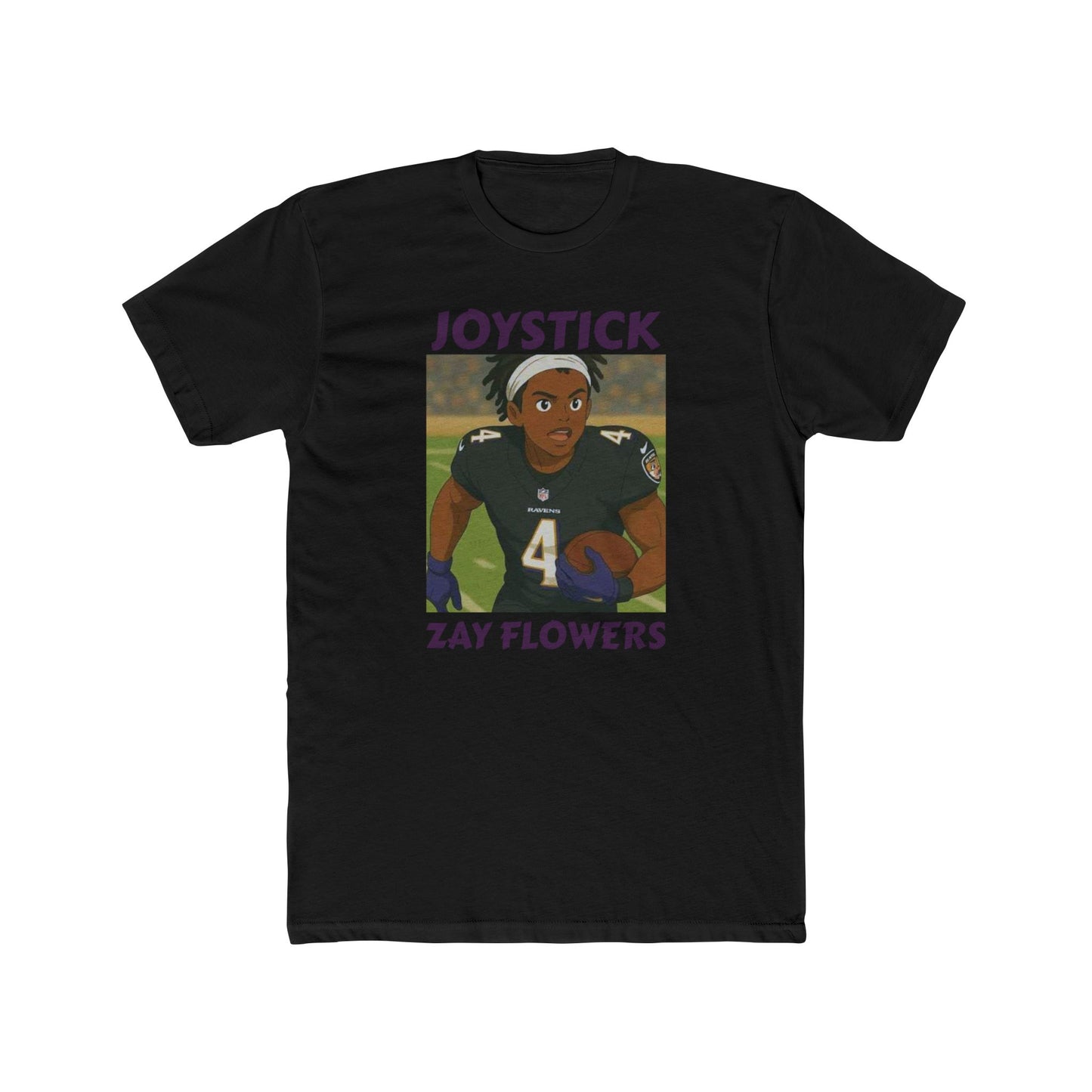 Anime Football 'Joystick Zay Flowers' Cotton Crew Tee