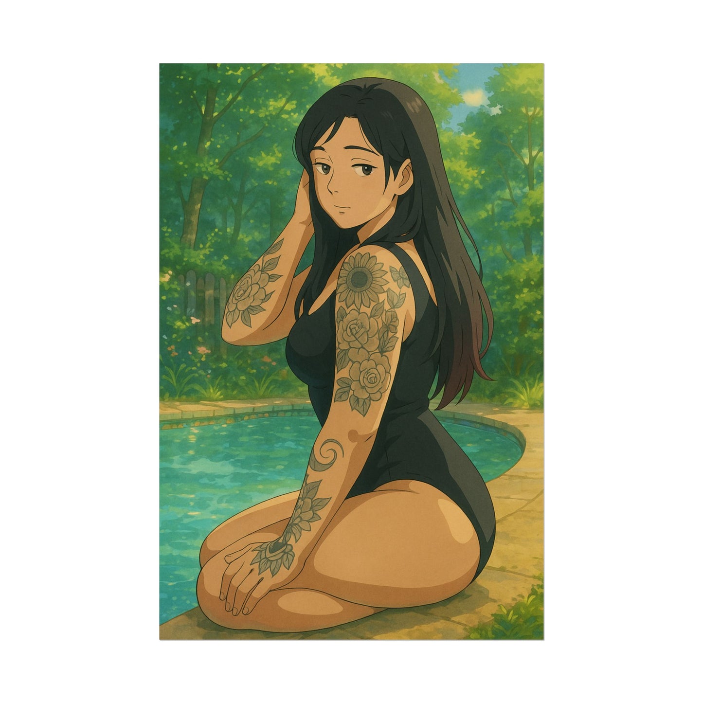 Loco Fits Anime Girls 'Peace by Pool Side' Poster