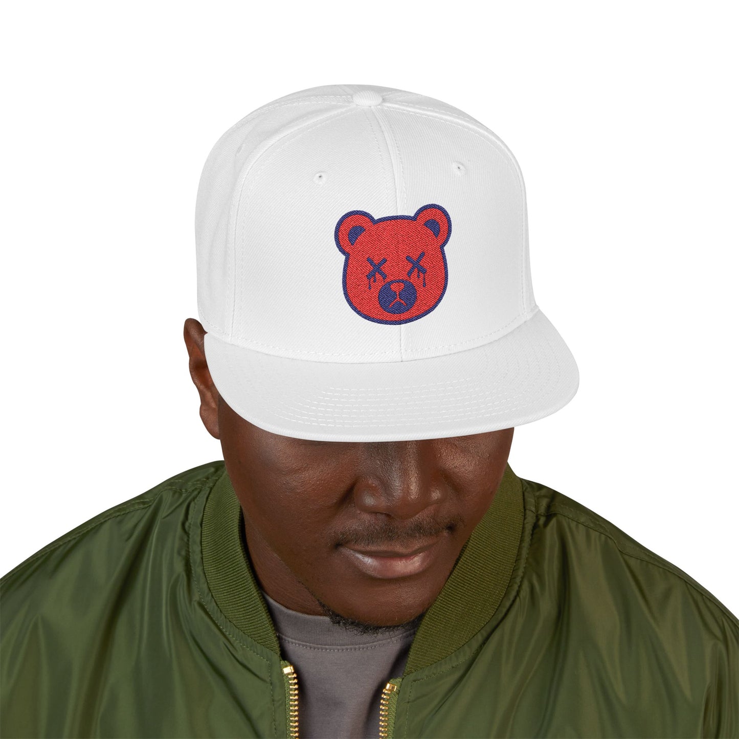 "Wicked Way" Deady Bear Head Red & Blue Logo Snapback