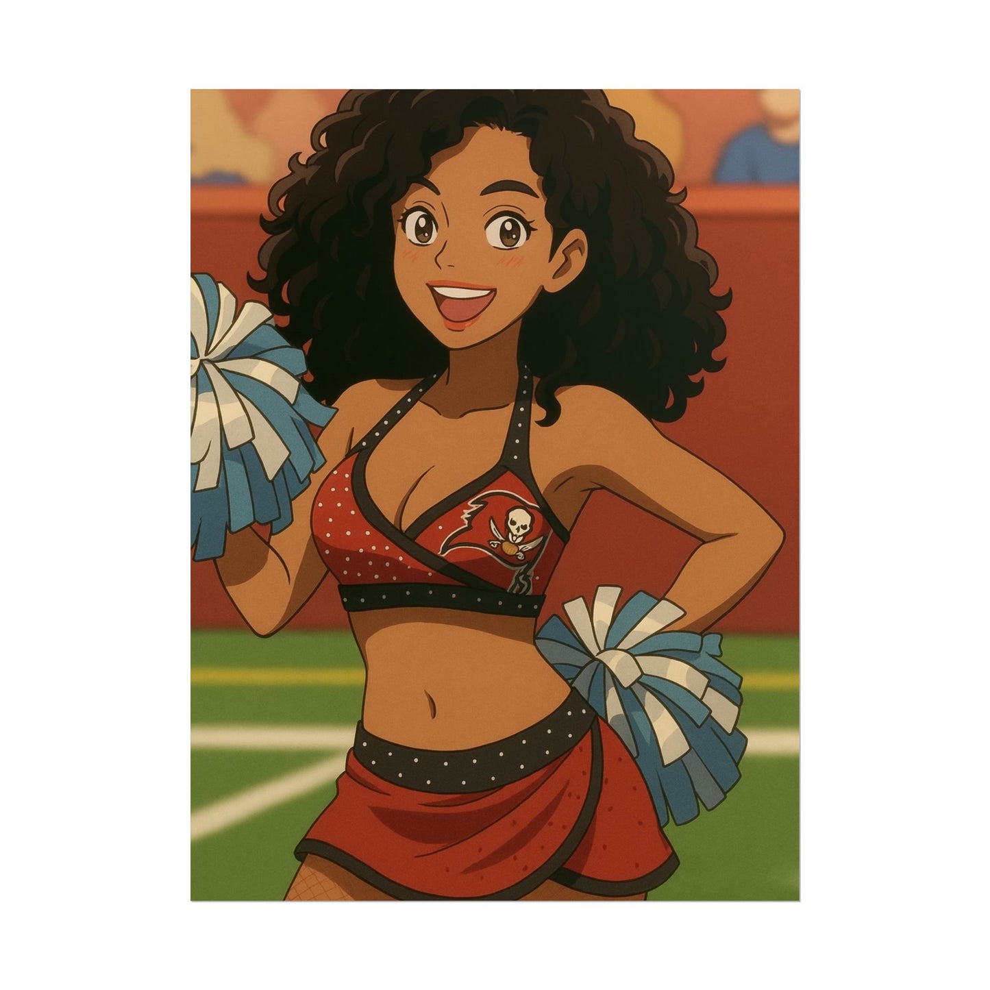 Loco Fits Anime Girls 'Buccaneers Cheerleader On-Field 1' Poster