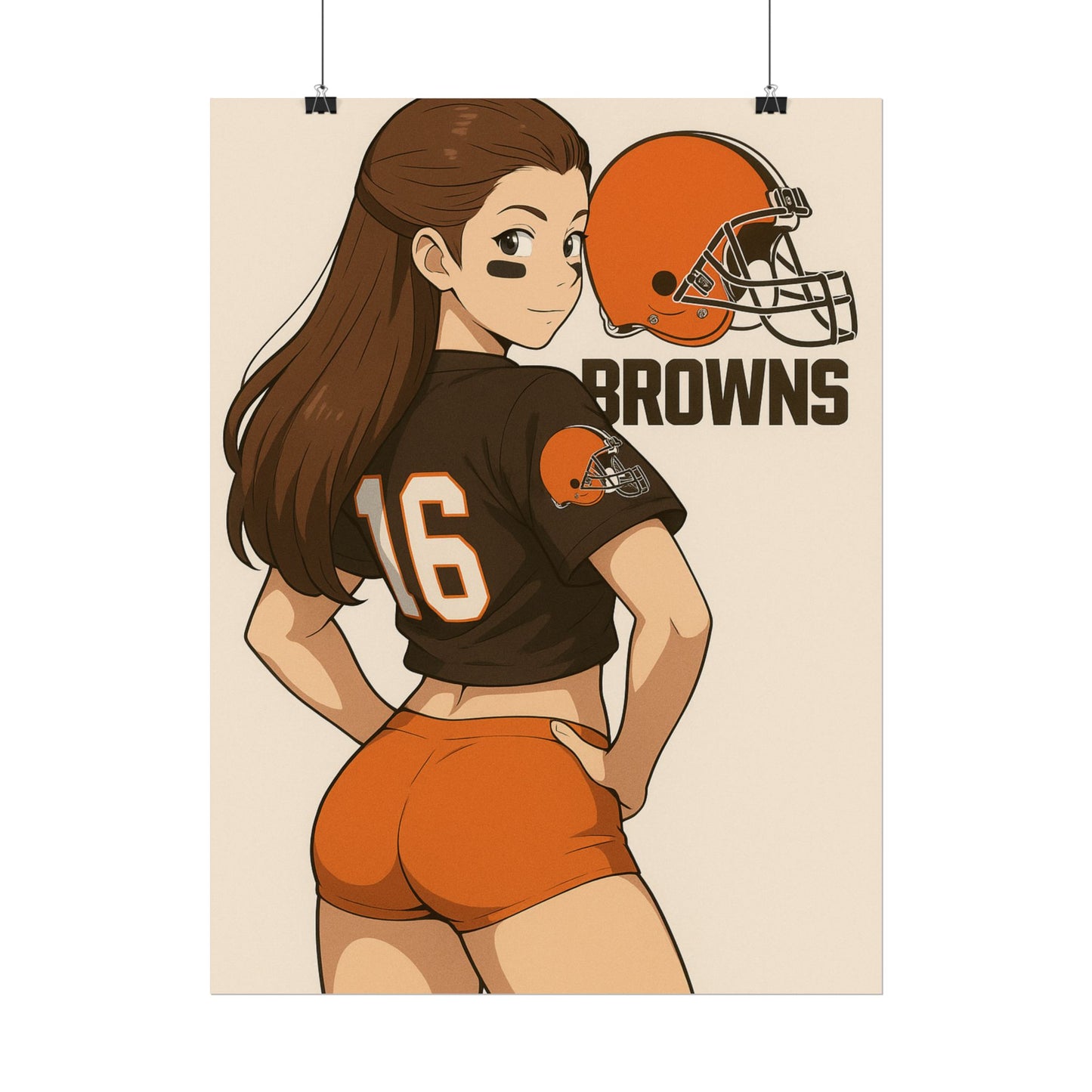 Loco Fits Anime Girls 'Browns Cheerleader 1' Poster