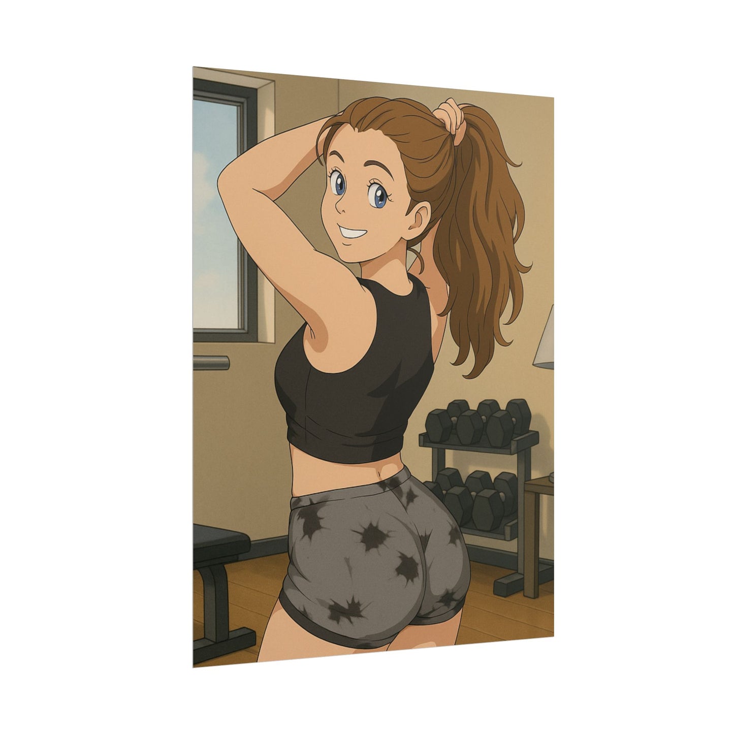 Loco Fits Anime Girls 'Home Gym Workout' Poster