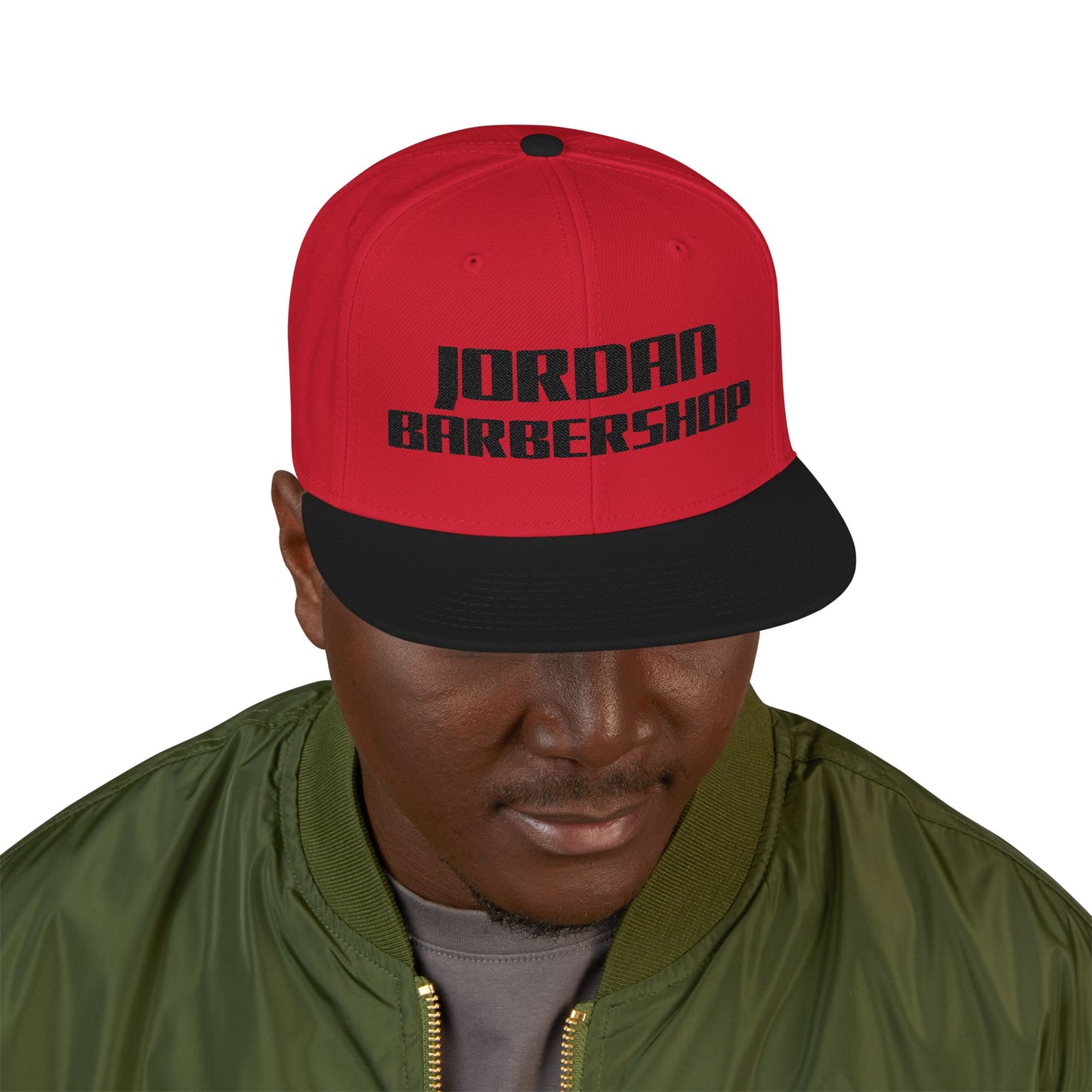 Jordan Barbershop Black Text Snapback