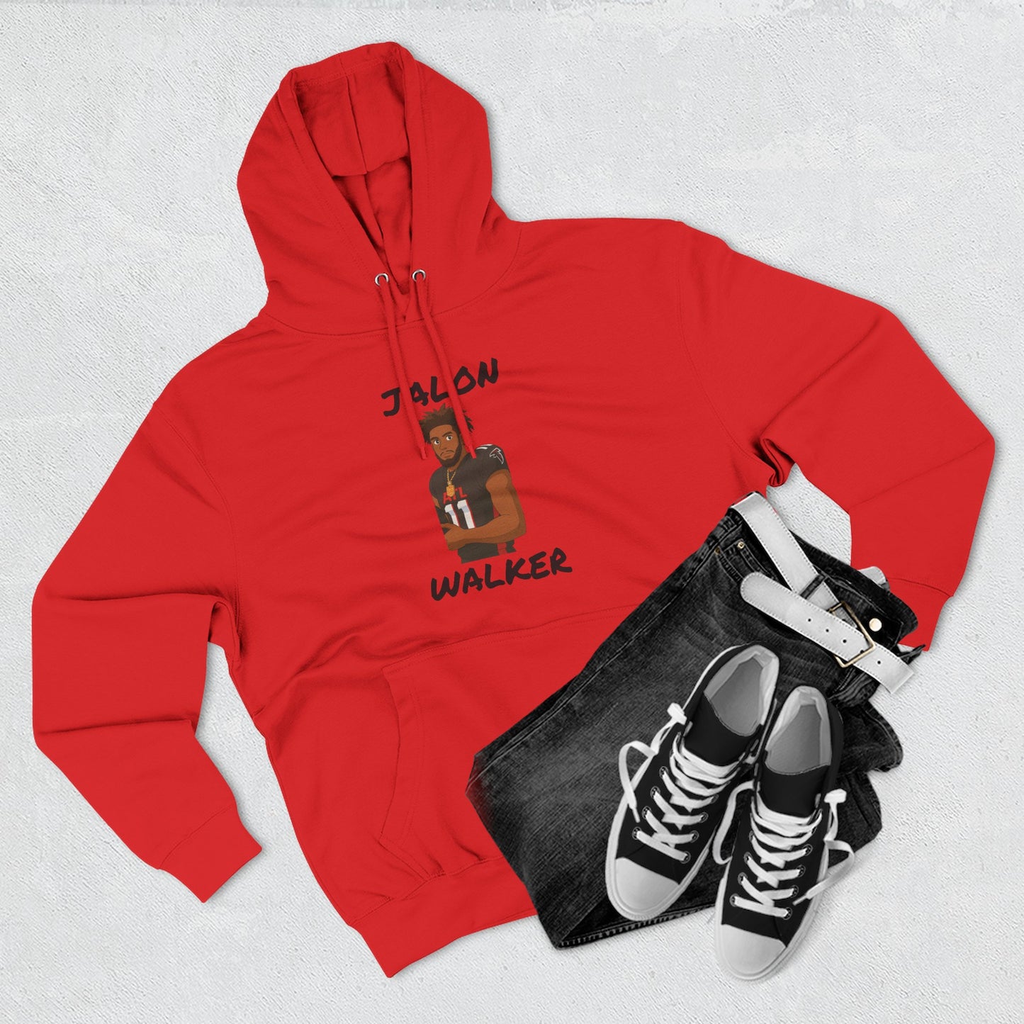 Anime Football 'Jalon Walker' Three-Panel Fleece Hoodie