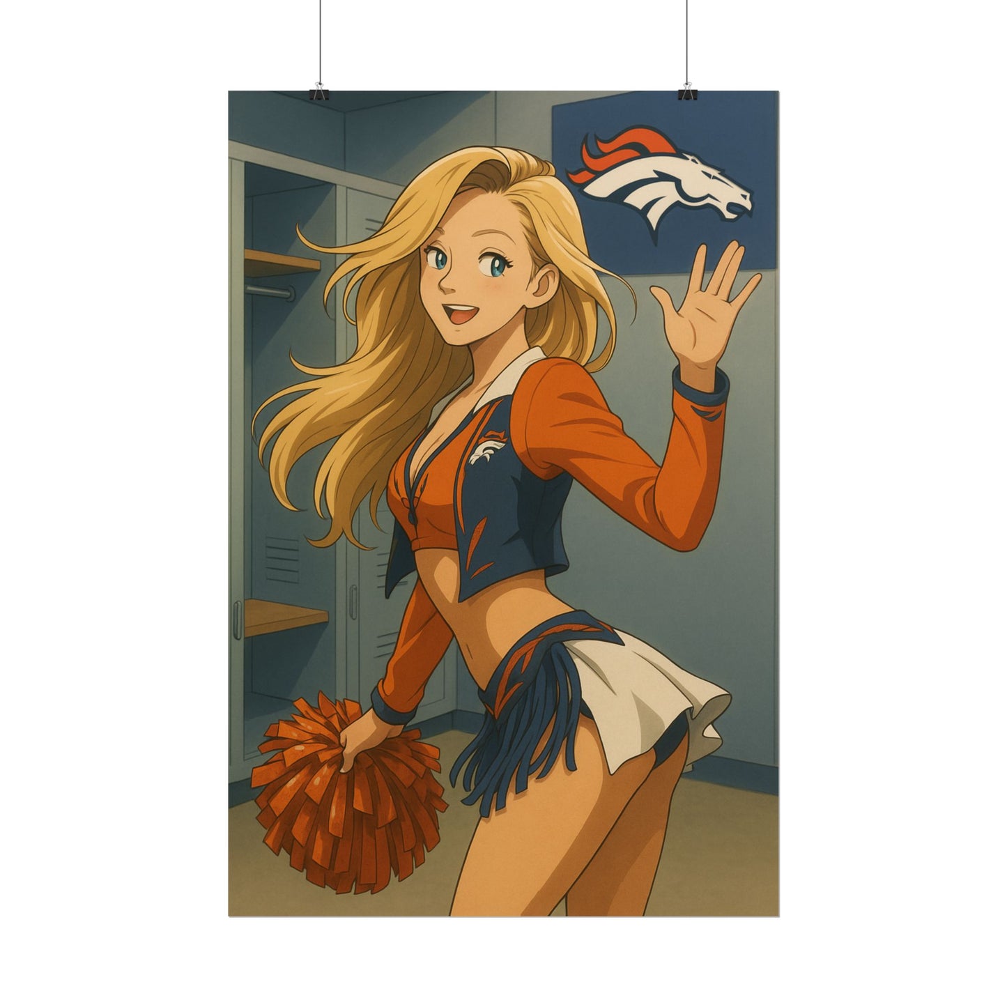 Loco Fits Anime Girls 'Broncos Cheerleader Locker Room 1' Poster