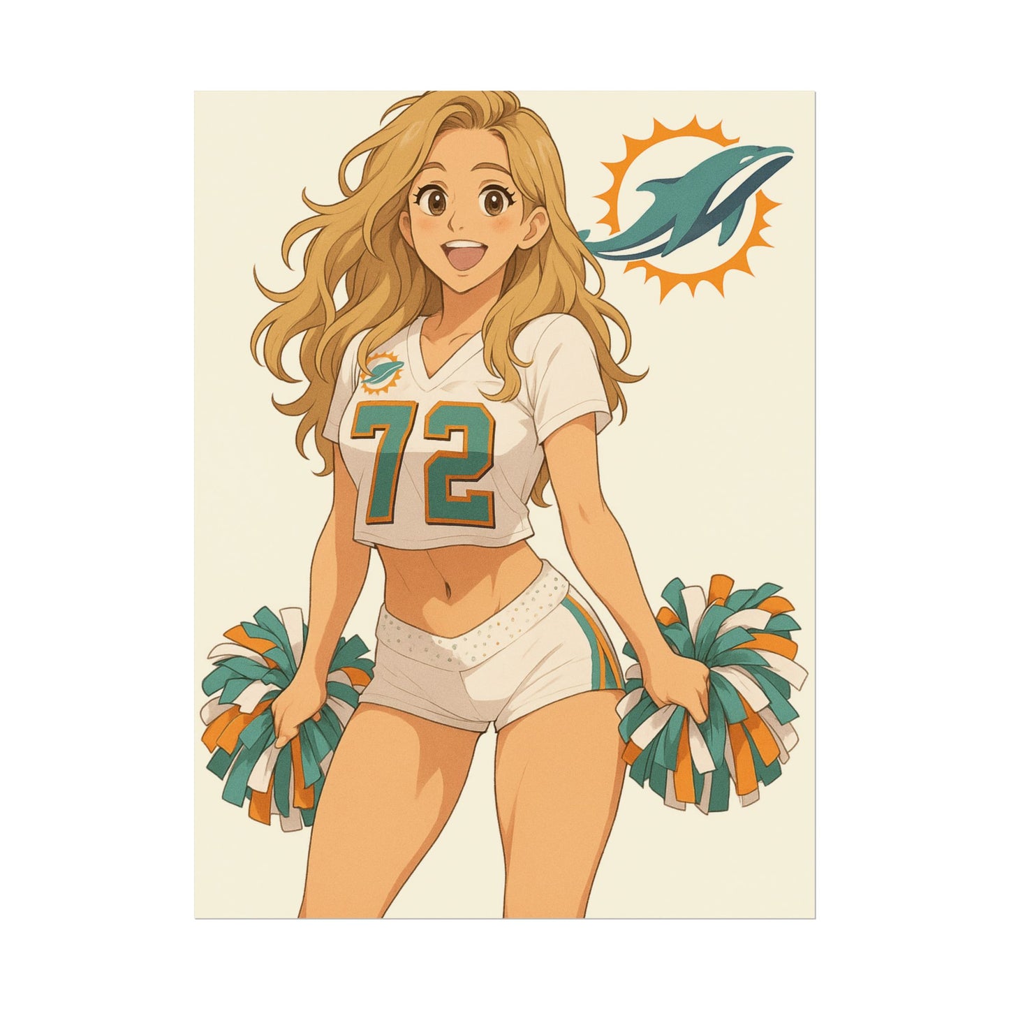 Loco Fits Anime Girls 'Dolphins Cheerleader 1' Poster