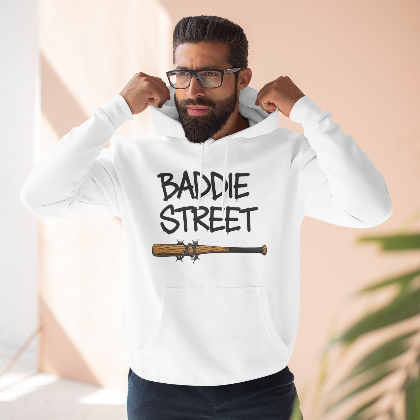 "Baddie Street" Baddie Bat V2 Logo Fleece Hoodie