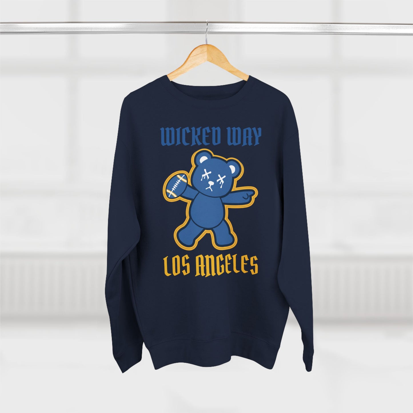 "Wicked Way" Deady Bear Football Los Angeles Crewneck Sweatshirt