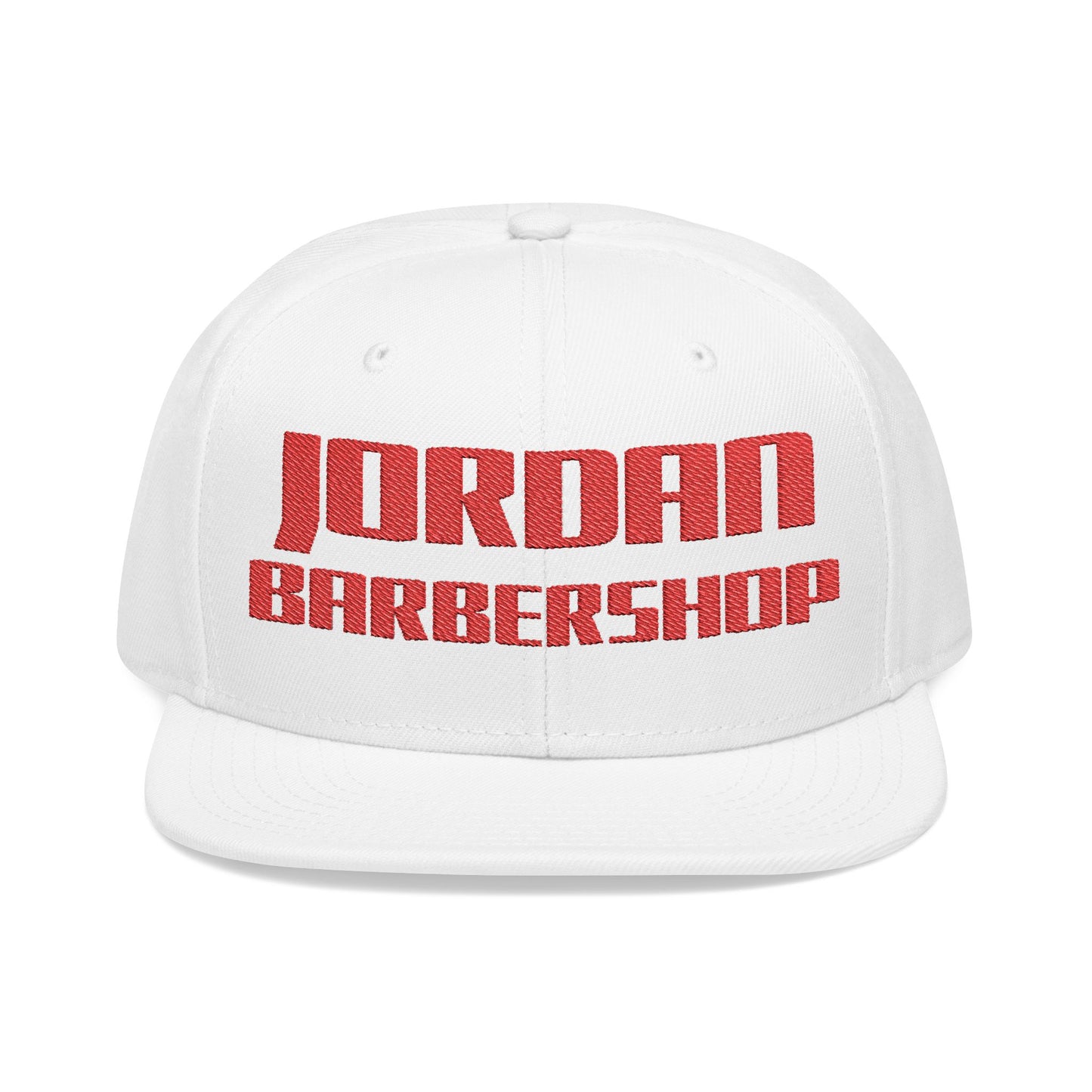 Jordan Barbershop Red Text Snapback