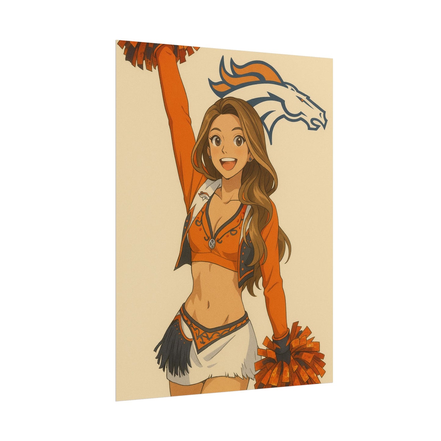 Loco Fits Anime Girls 'Broncos Cheerleader 3' Poster