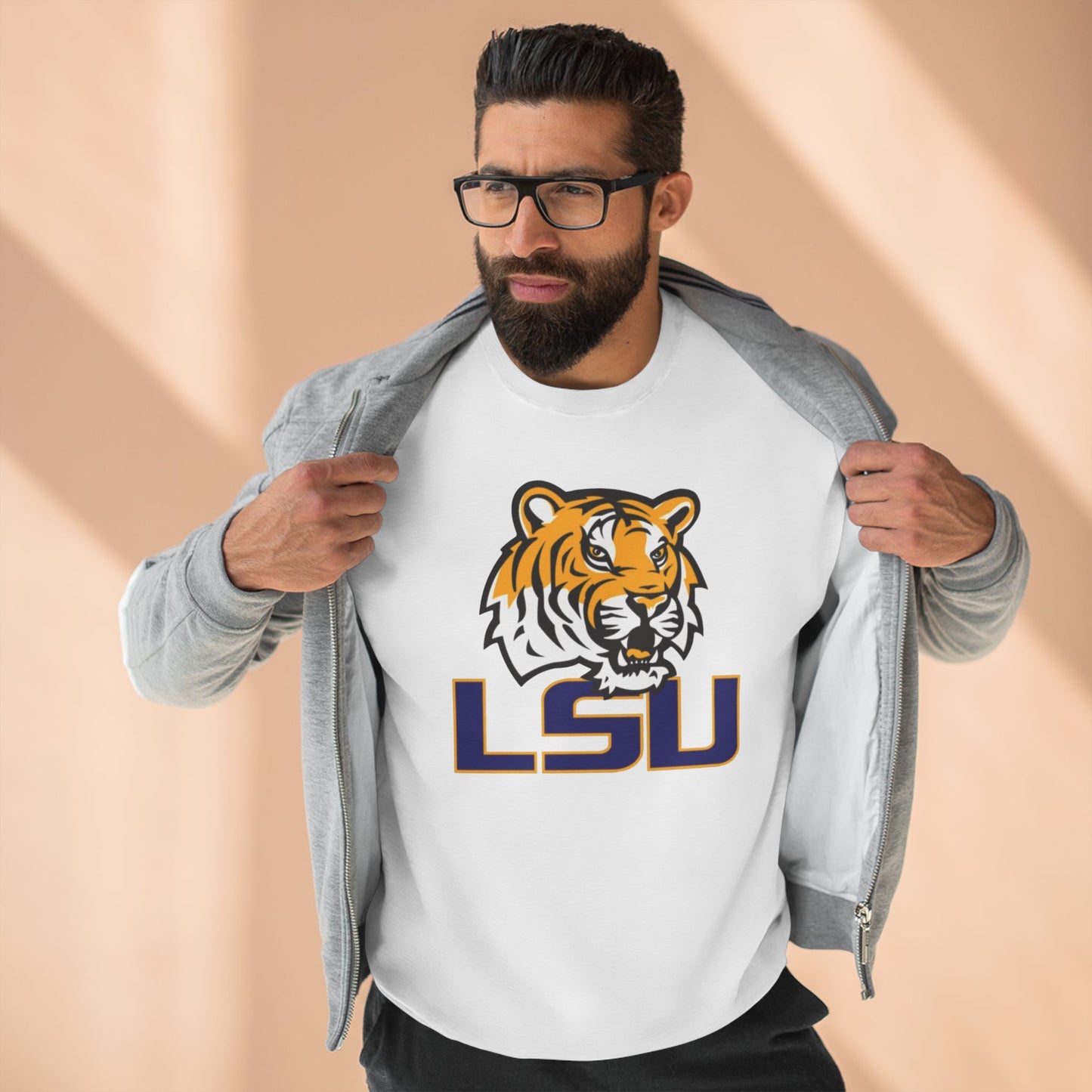 'LSU Tigers Head' Cotton Crewneck Sweatshirt
