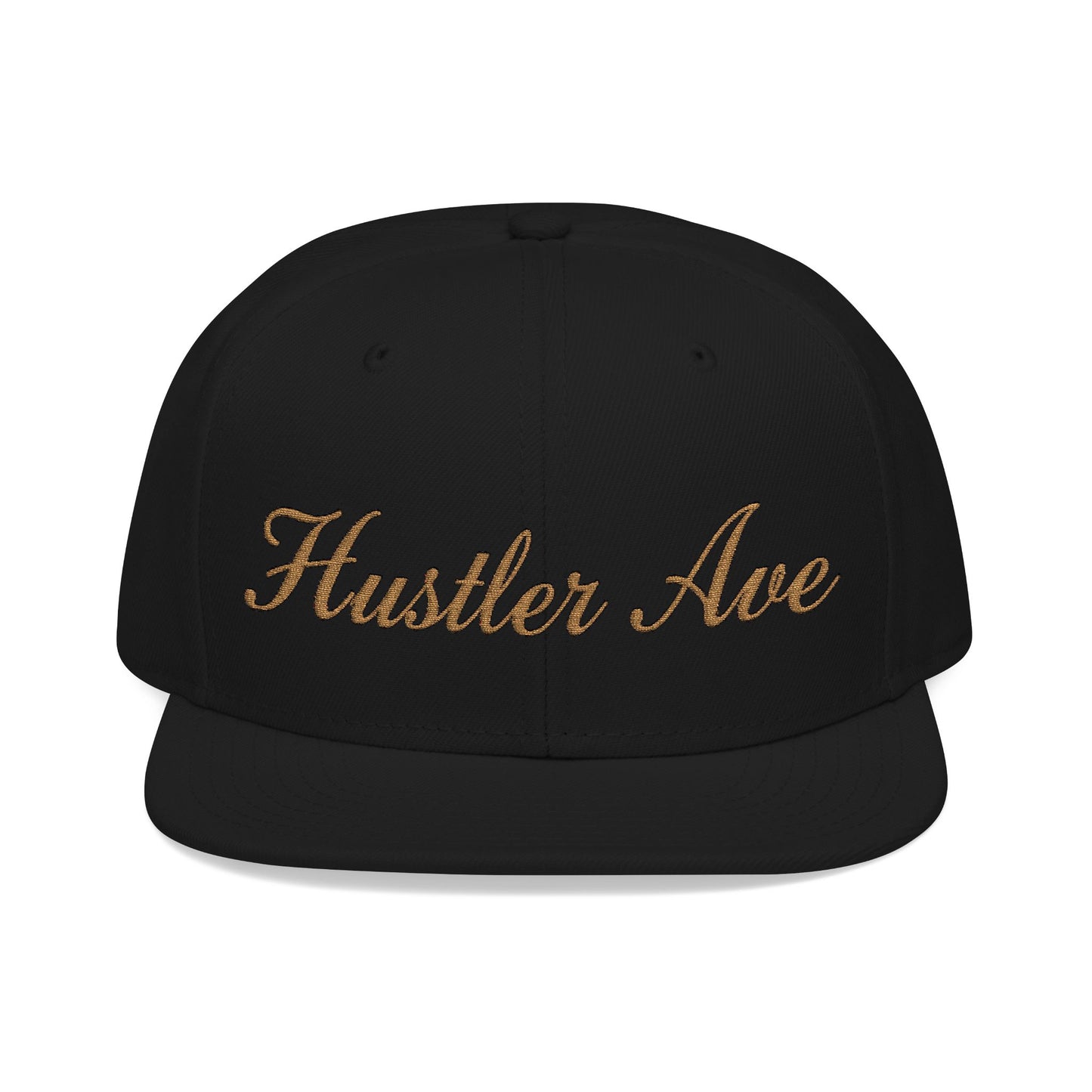 "Hustler Ave" Gold Edition Cursive Snapback Hat