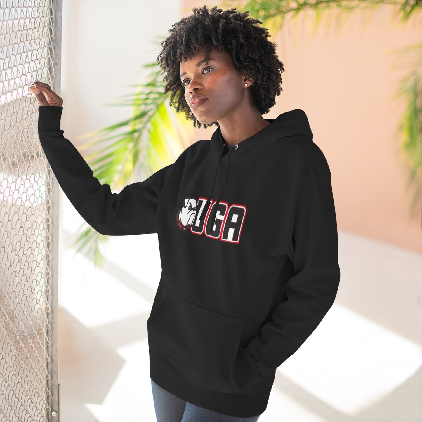 'UGA' Three-Panel Fleece Hoodie